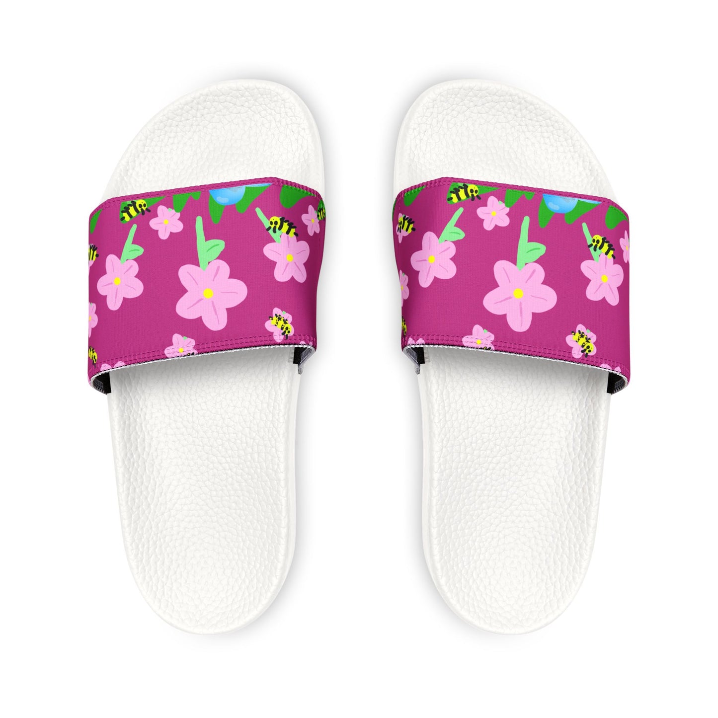 Kids Art Flower Design Sandals, Beach, Pool, Birthday Party, Outdoor Water Park, Removable-Strap Youth Sandals