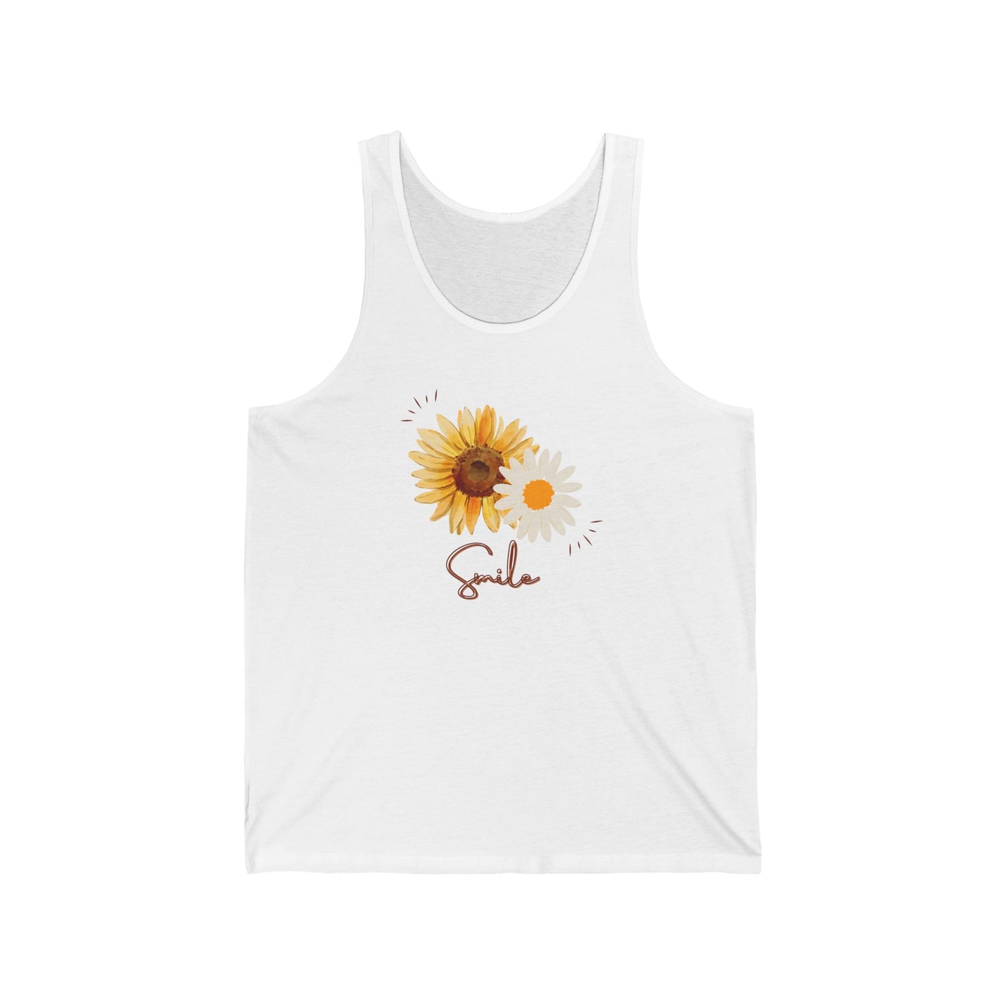 Sunflower Jersey Tank, smile inspirational top, gift for her