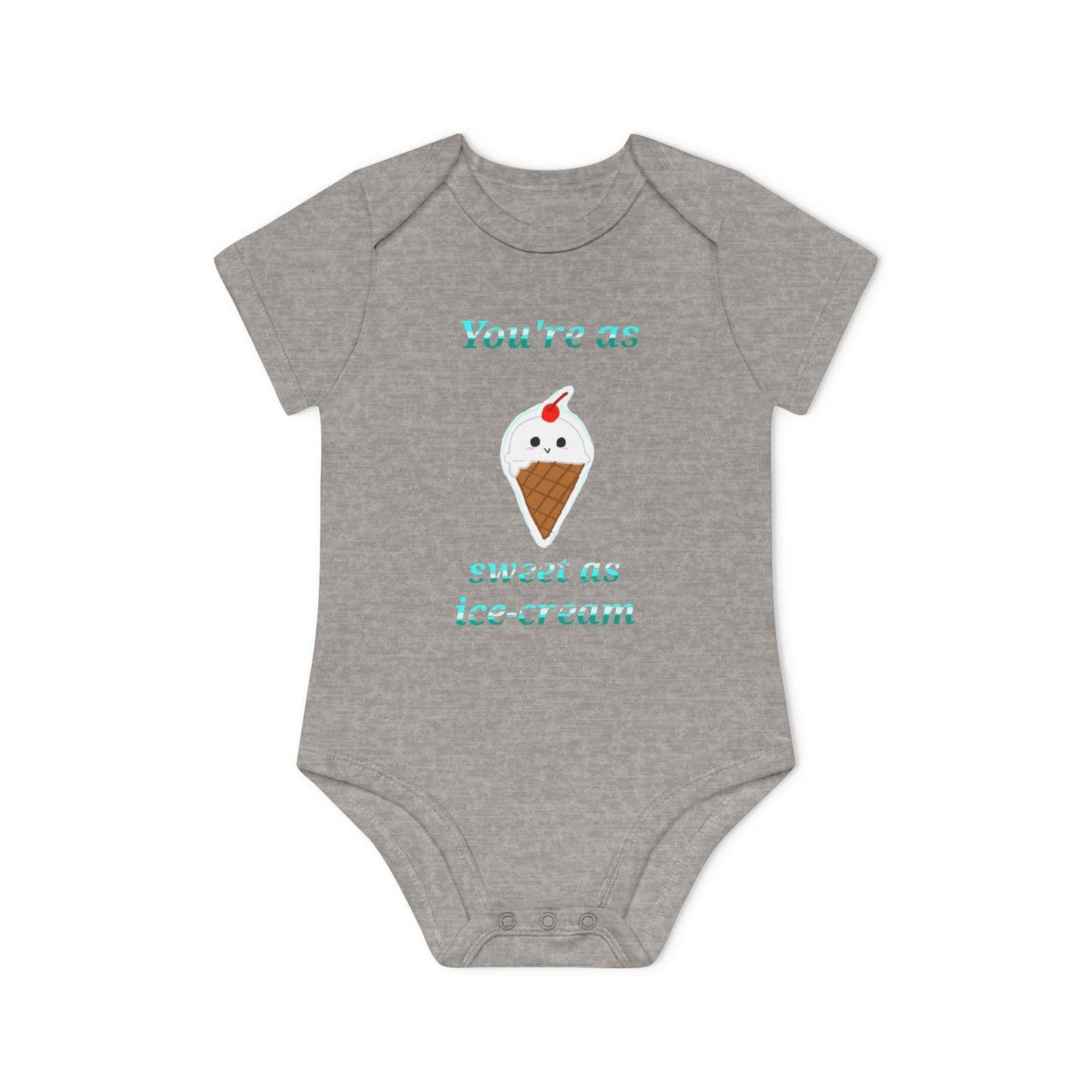 Baby Bodysuit, Ice Cream Birthday Shirt, Sweet Ice Cream Lover Gift for Kids, Organic Short Sleeve Bodysuit
