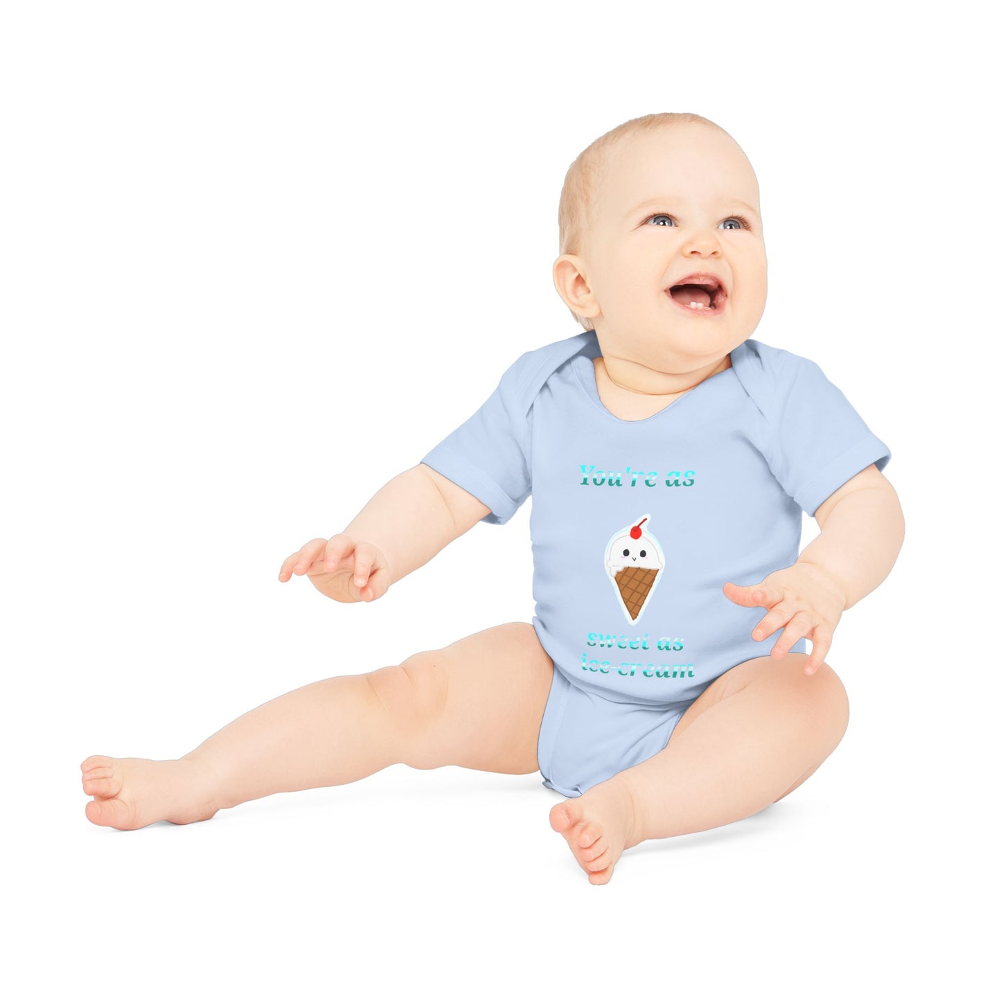 Baby Bodysuit, Ice Cream Birthday Shirt, Sweet Ice Cream Lover Gift for Kids, Organic Short Sleeve Bodysuit
