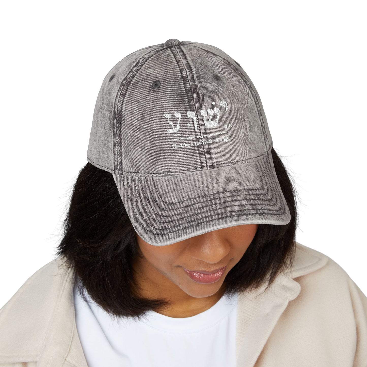 Jesus the way the truth Hat, Yeshua name in Hebrew, Embroidered hat, Vintage Cap