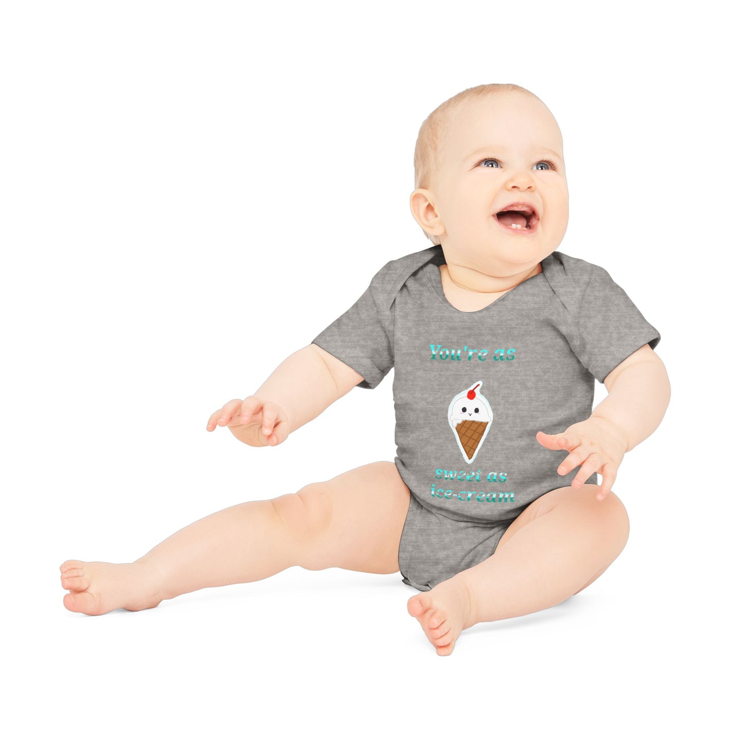 Baby Bodysuit, Ice Cream Birthday Shirt, Sweet Ice Cream Lover Gift for Kids, Organic Short Sleeve Bodysuit