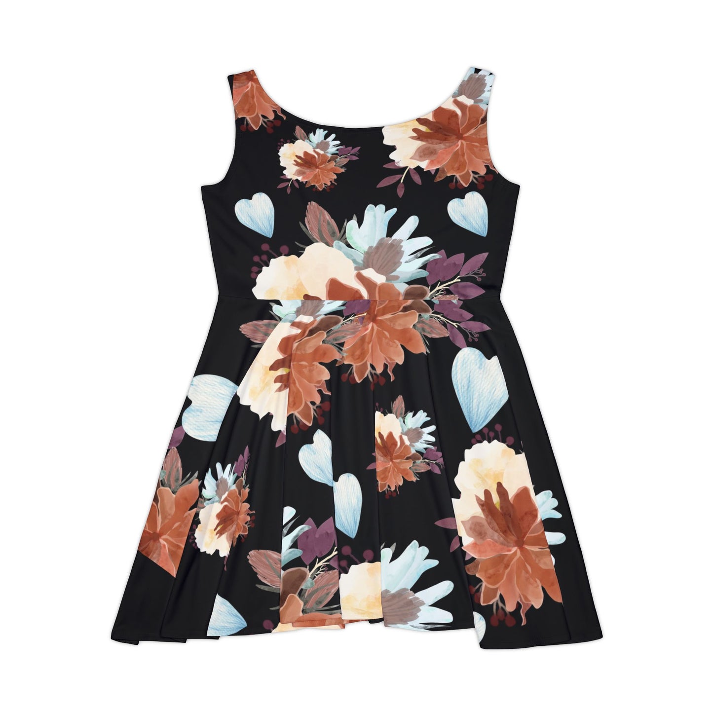 Floral Women's Skater Dress, Summer dress, Flower Print Dress, gift for her