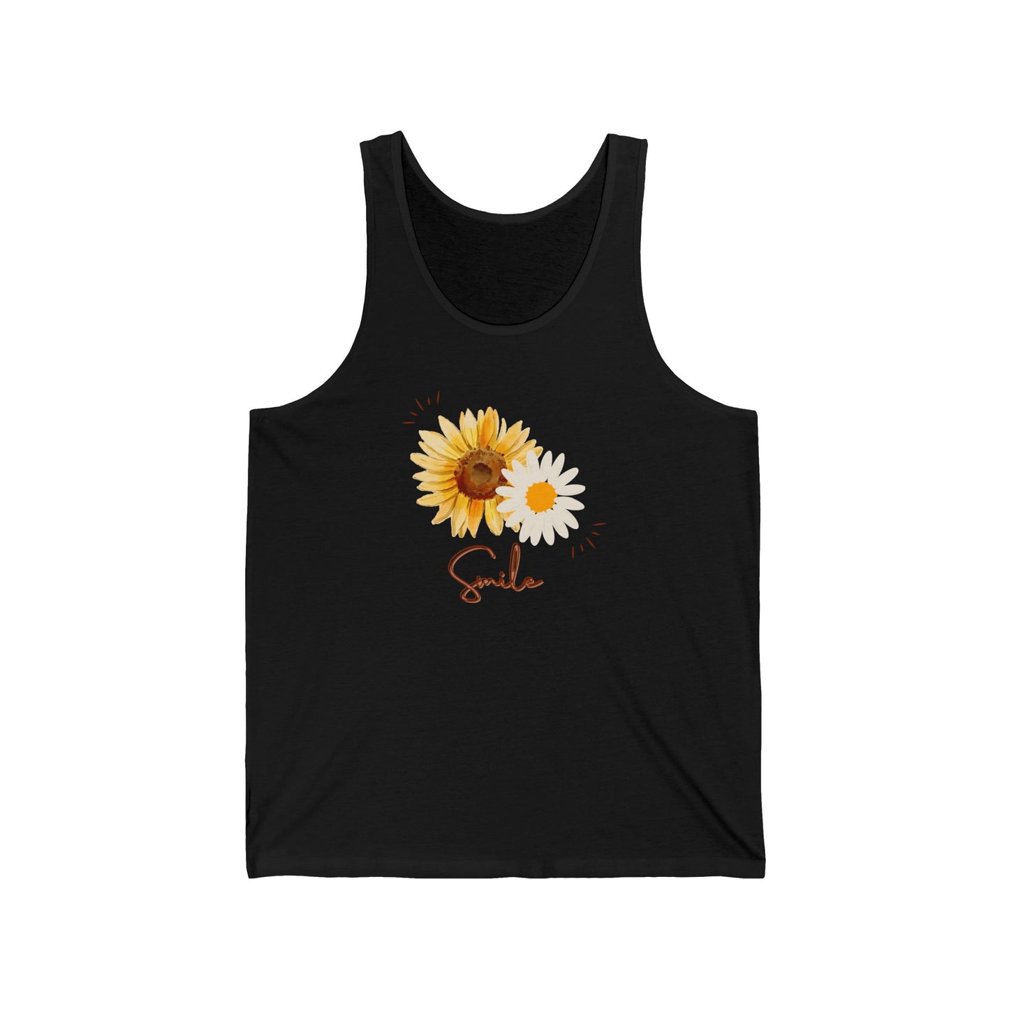 Sunflower Jersey Tank, smile inspirational top, gift for her