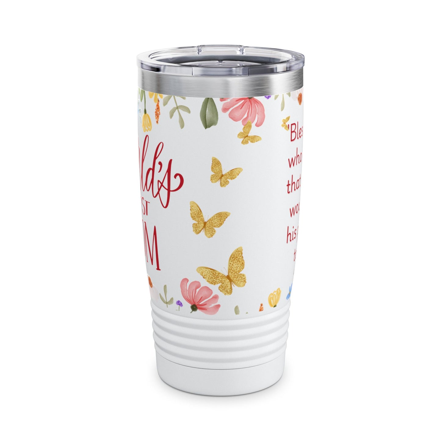 Faith Christian Bible Verse 20oz Tumbler with Wildflower, Birthday gift, gifts for mom