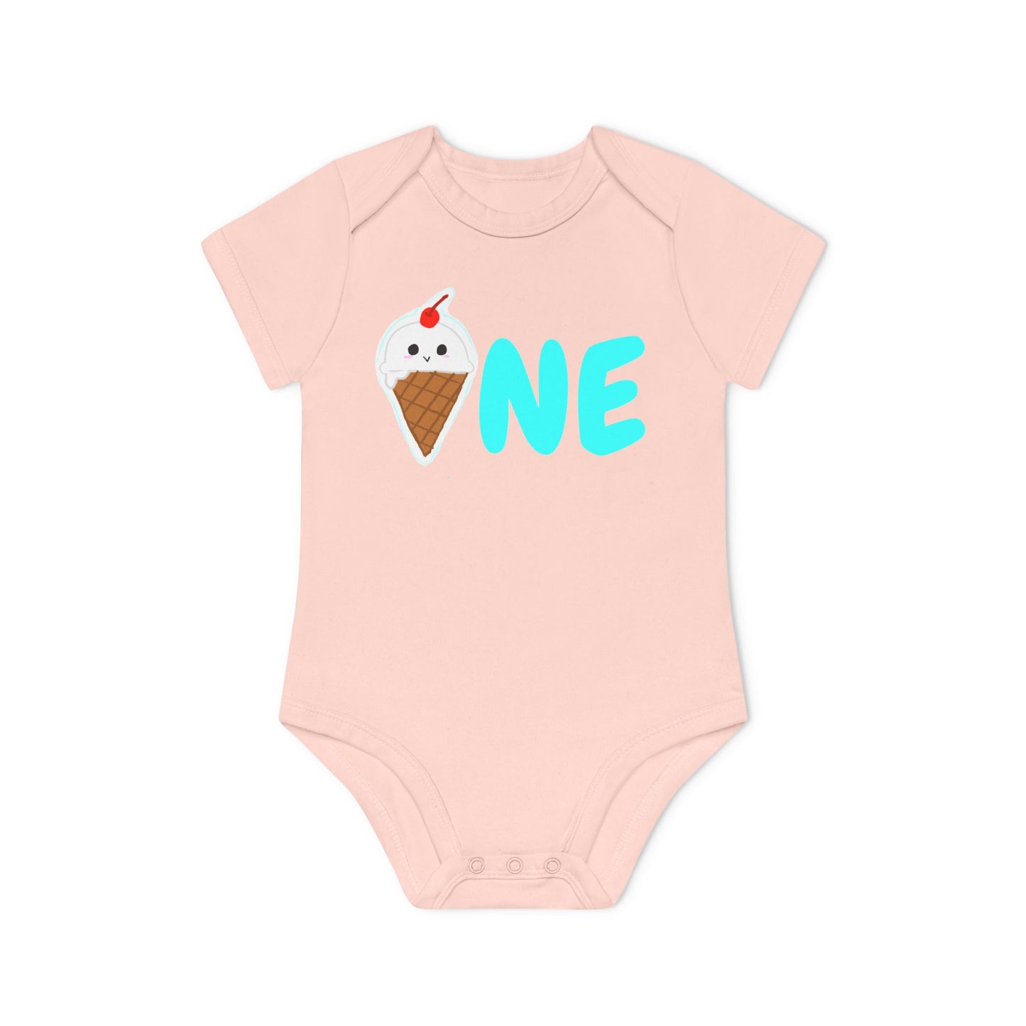 Baby Organic Bodysuit, Ice Cream Birthday Gift, Toddler Tee One Ice Cream, First Bday Shirt