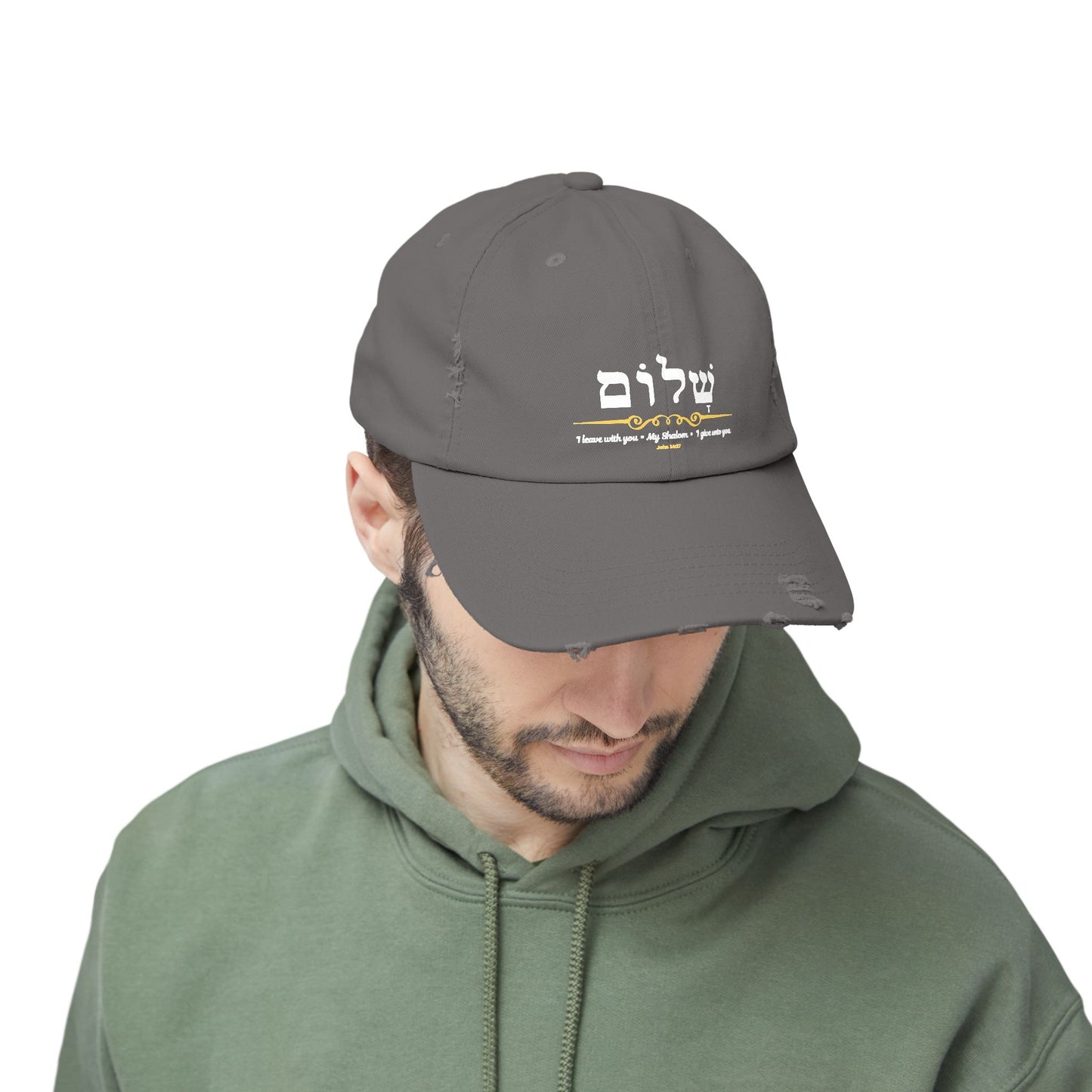 Shalom Peace in Hebrew, Christian Gifts, Bible Verse Cap, Yeshua cap