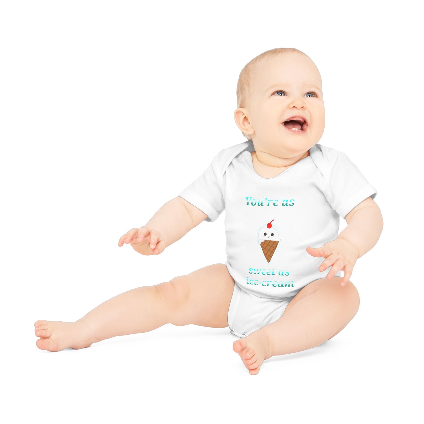 Baby Bodysuit, Ice Cream Birthday Shirt, Sweet Ice Cream Lover Gift for Kids, Organic Short Sleeve Bodysuit