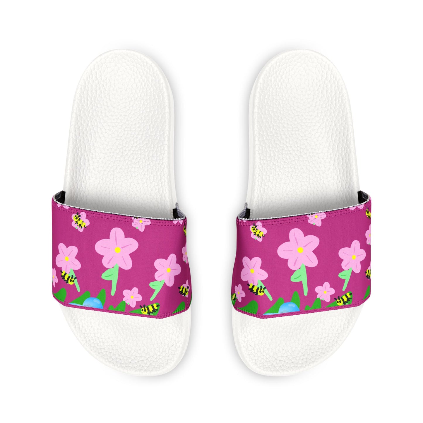 Kids Art Flower Design Sandals, Beach, Pool, Birthday Party, Outdoor Water Park, Removable-Strap Youth Sandals