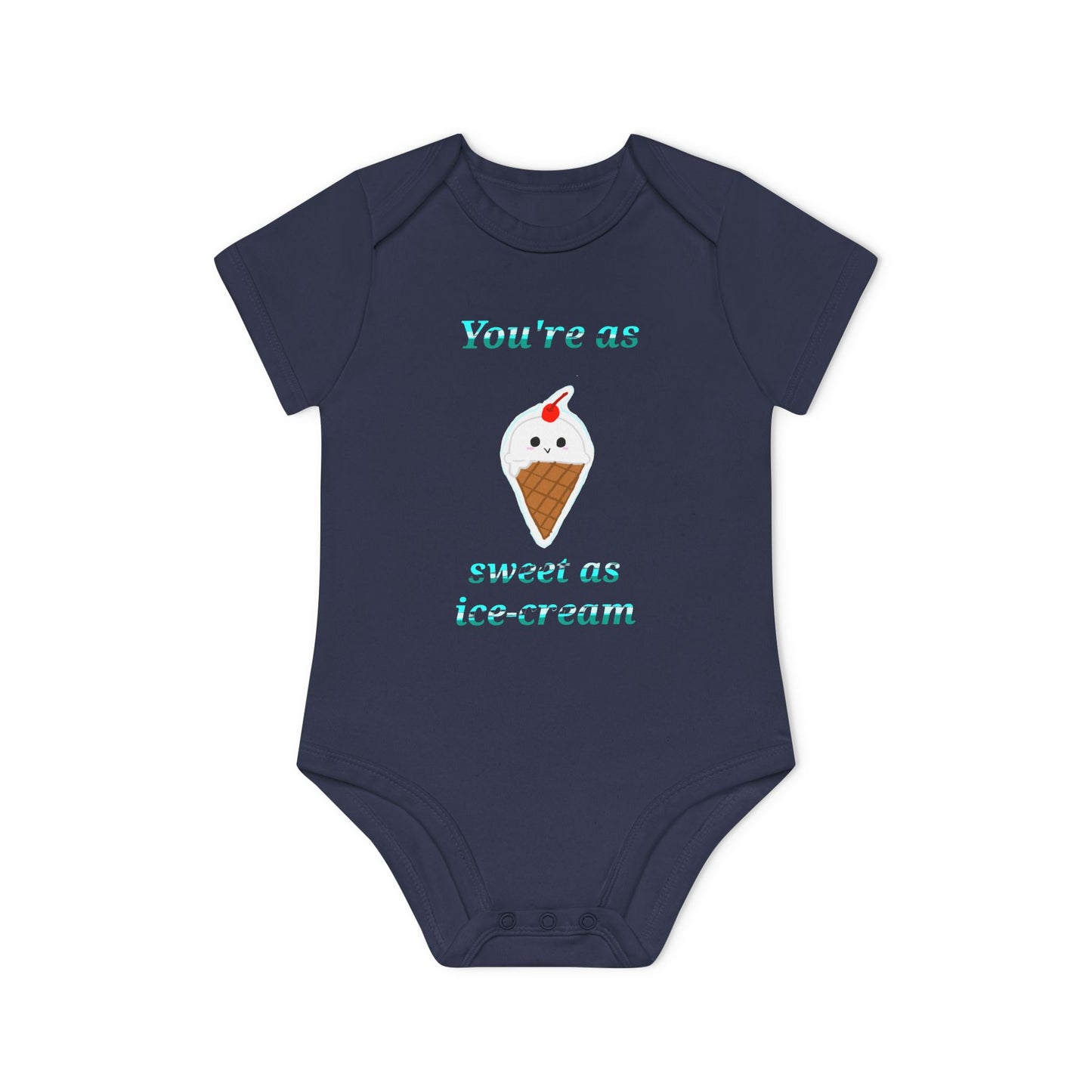 Baby Bodysuit, Ice Cream Birthday Shirt, Sweet Ice Cream Lover Gift for Kids, Organic Short Sleeve Bodysuit