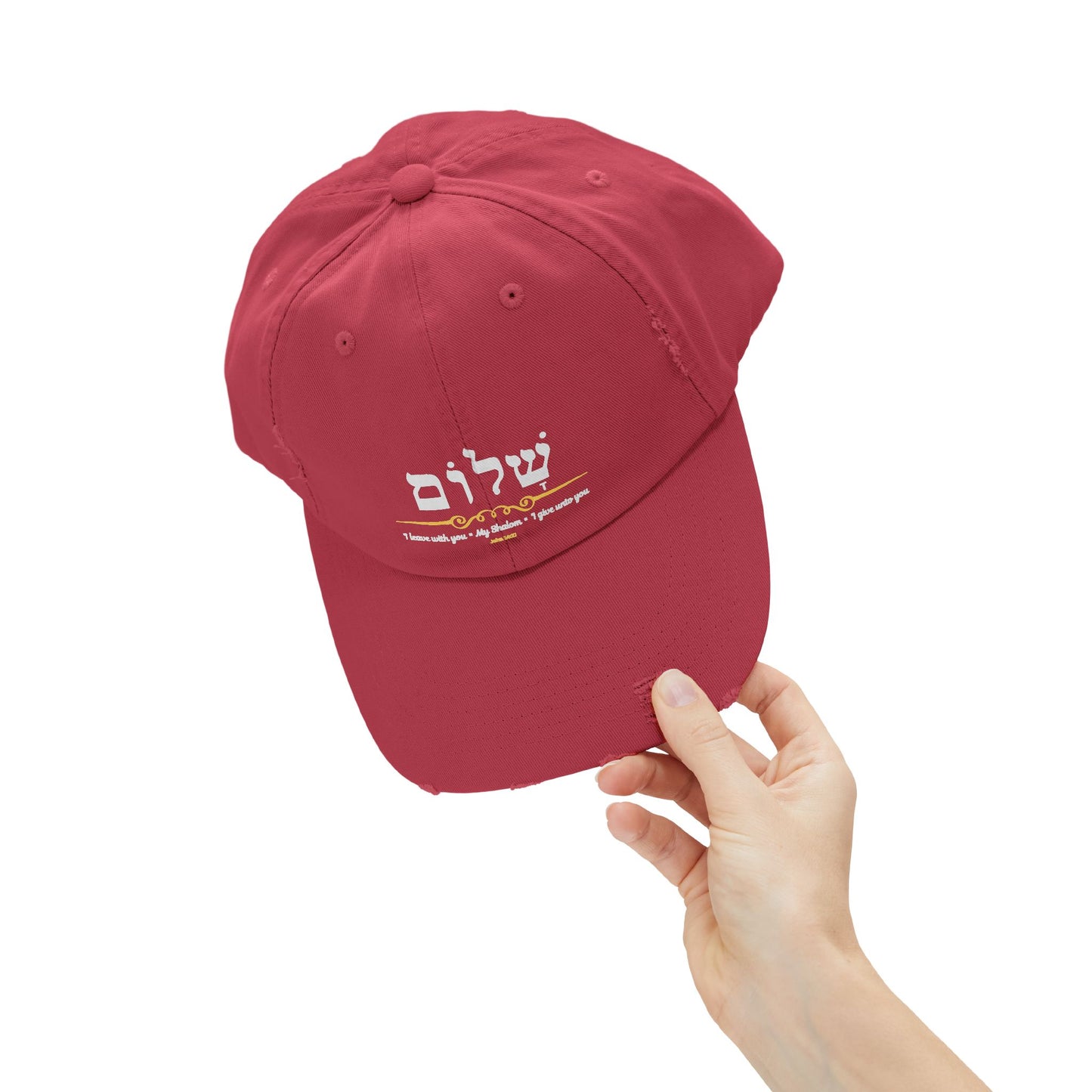 Shalom Peace in Hebrew, Christian Gifts, Bible Verse Cap, Yeshua cap