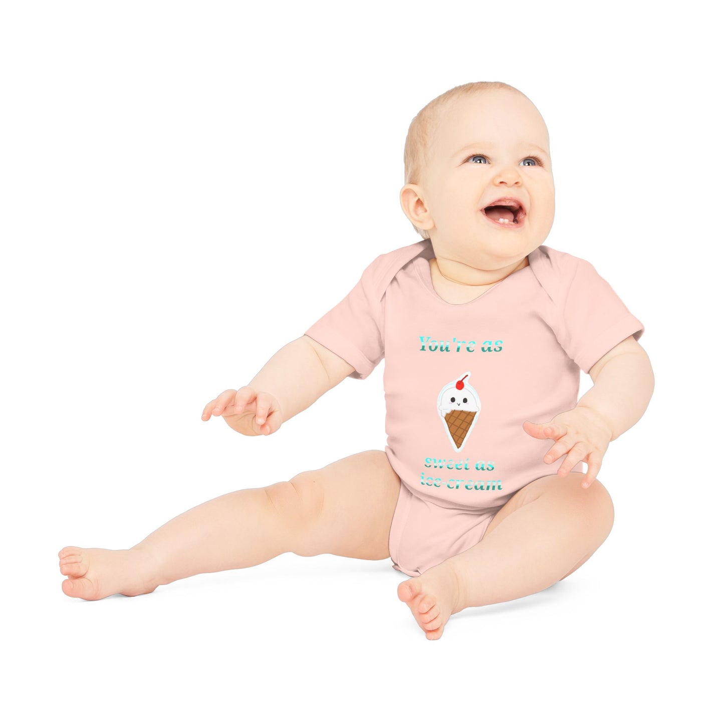 Baby Bodysuit, Ice Cream Birthday Shirt, Sweet Ice Cream Lover Gift for Kids, Organic Short Sleeve Bodysuit