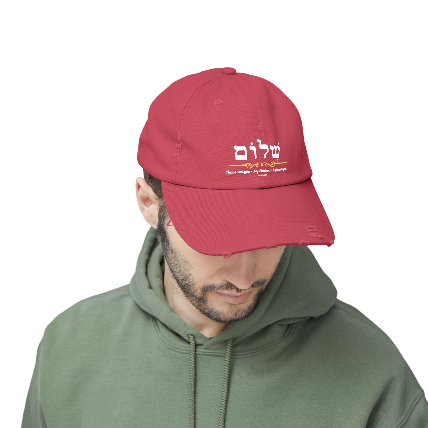Shalom Peace in Hebrew, Christian Gifts, Bible Verse Cap, Yeshua cap