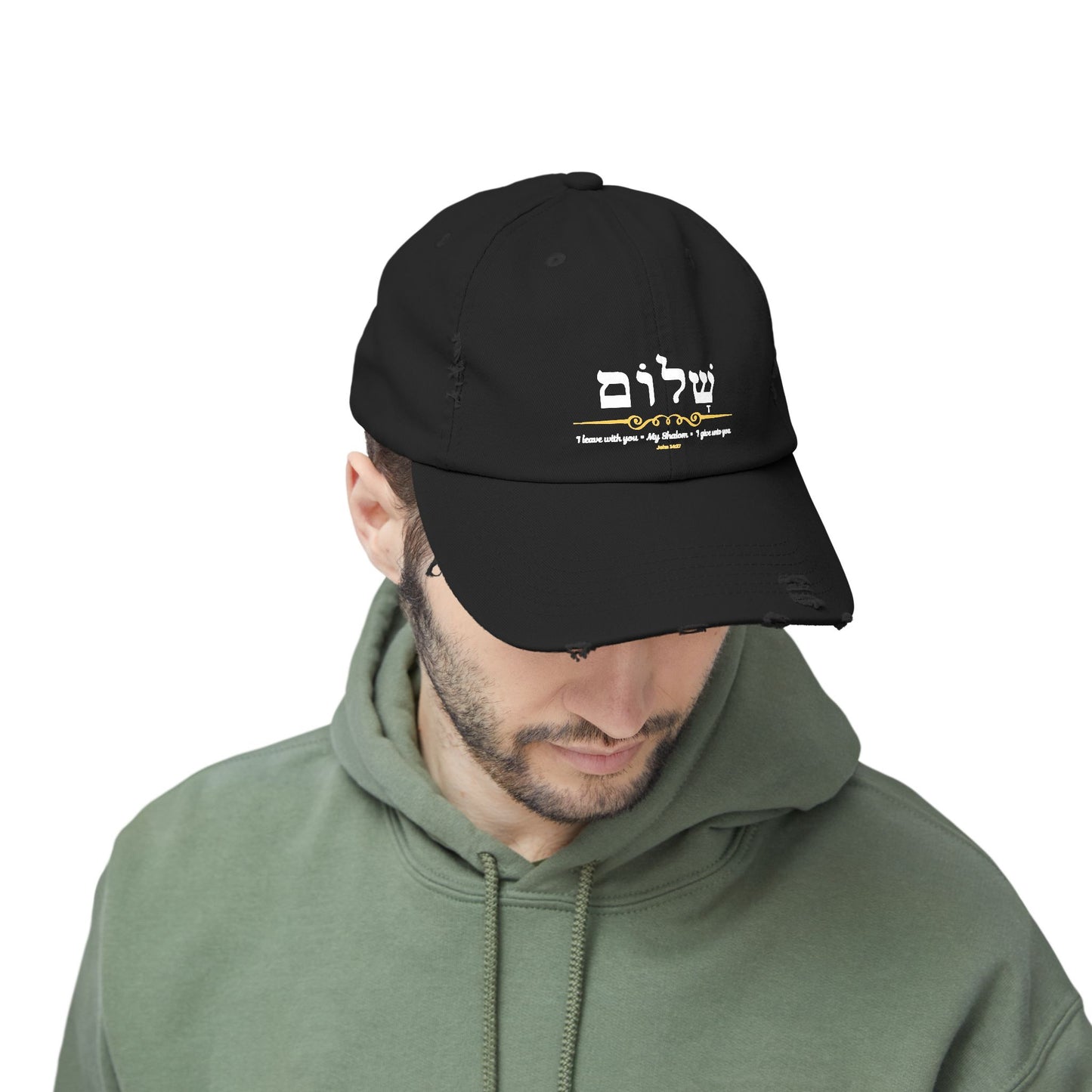 Shalom Peace in Hebrew, Christian Gifts, Bible Verse Cap, Yeshua cap