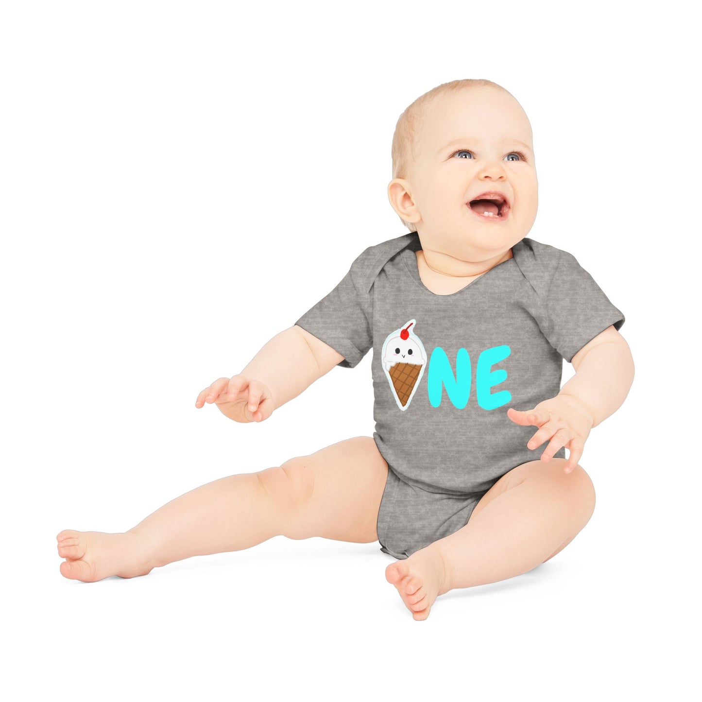 Baby Organic Bodysuit, Ice Cream Birthday Gift, Toddler Tee One Ice Cream, First Bday Shirt