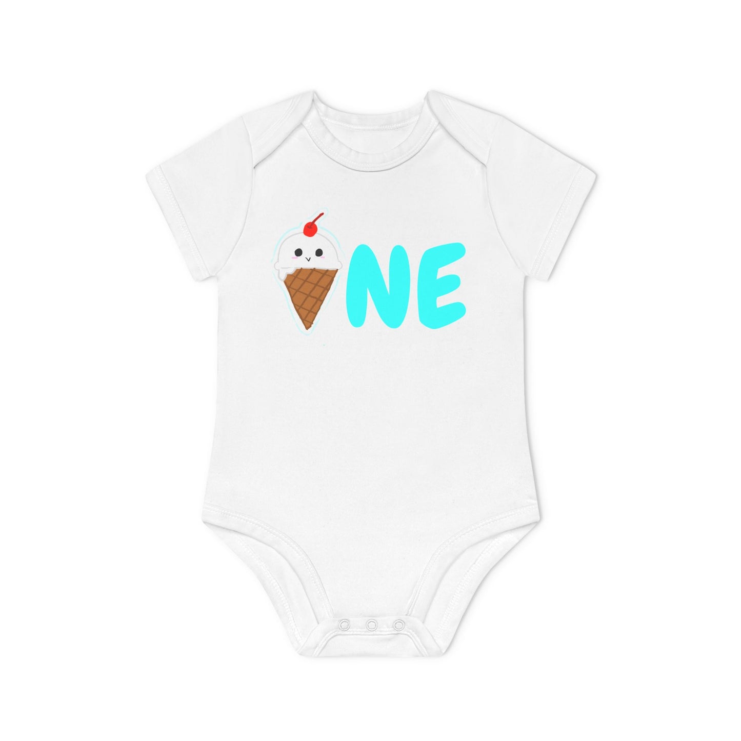 Baby Organic Bodysuit, Ice Cream Birthday Gift, Toddler Tee One Ice Cream, First Bday Shirt