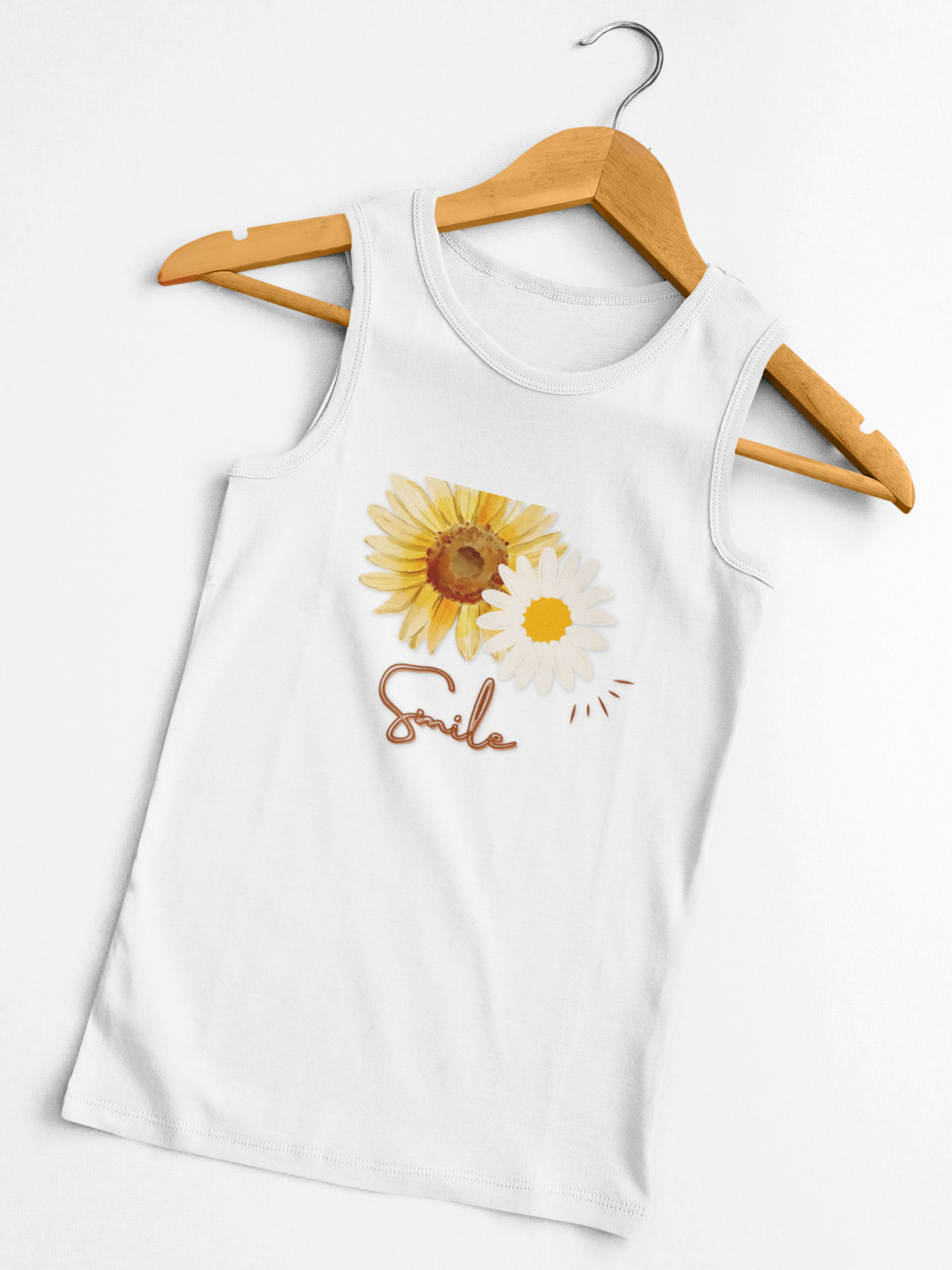 Sunflower Jersey Tank, smile inspirational top, gift for her