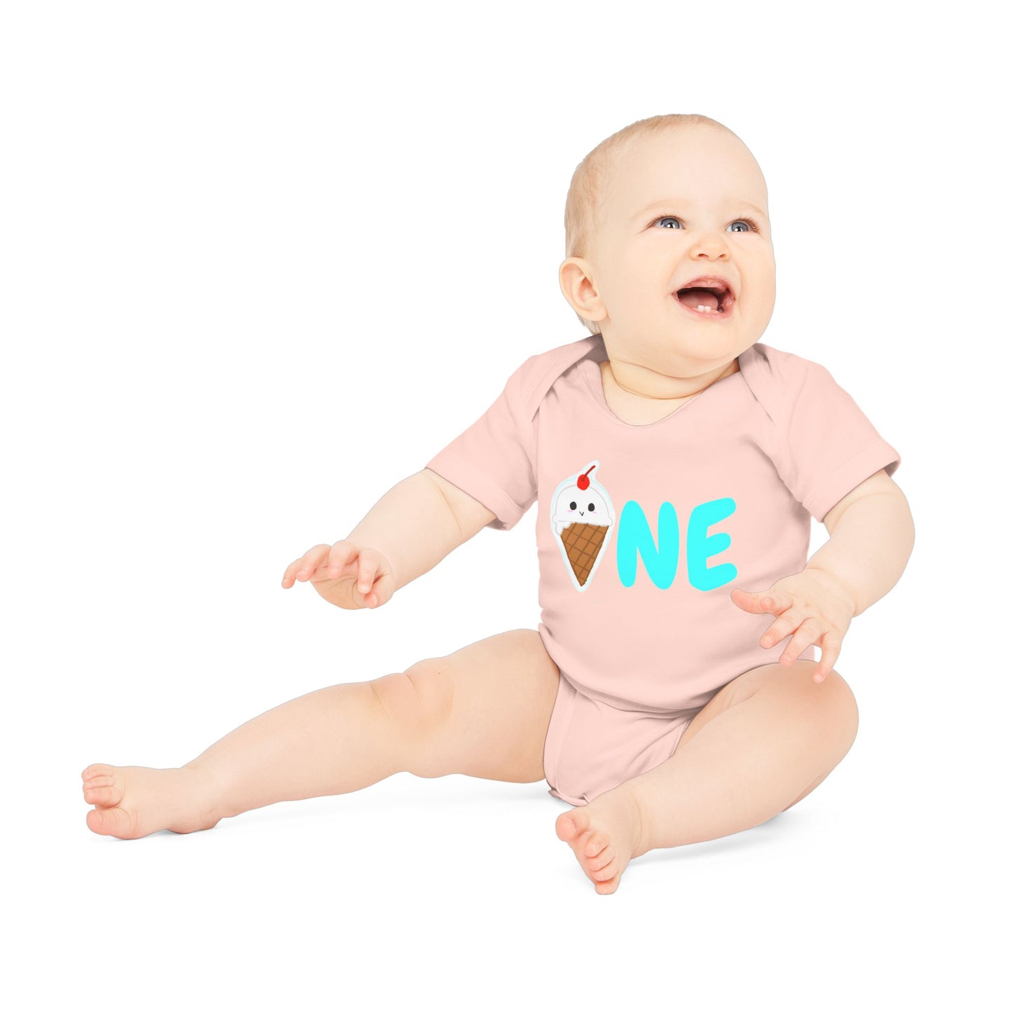 Baby Organic Bodysuit, Ice Cream Birthday Gift, Toddler Tee One Ice Cream, First Bday Shirt