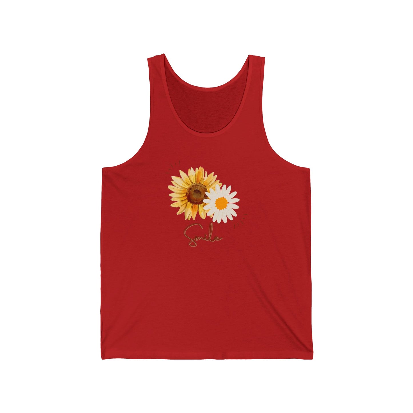 Sunflower Jersey Tank, smile inspirational top, gift for her