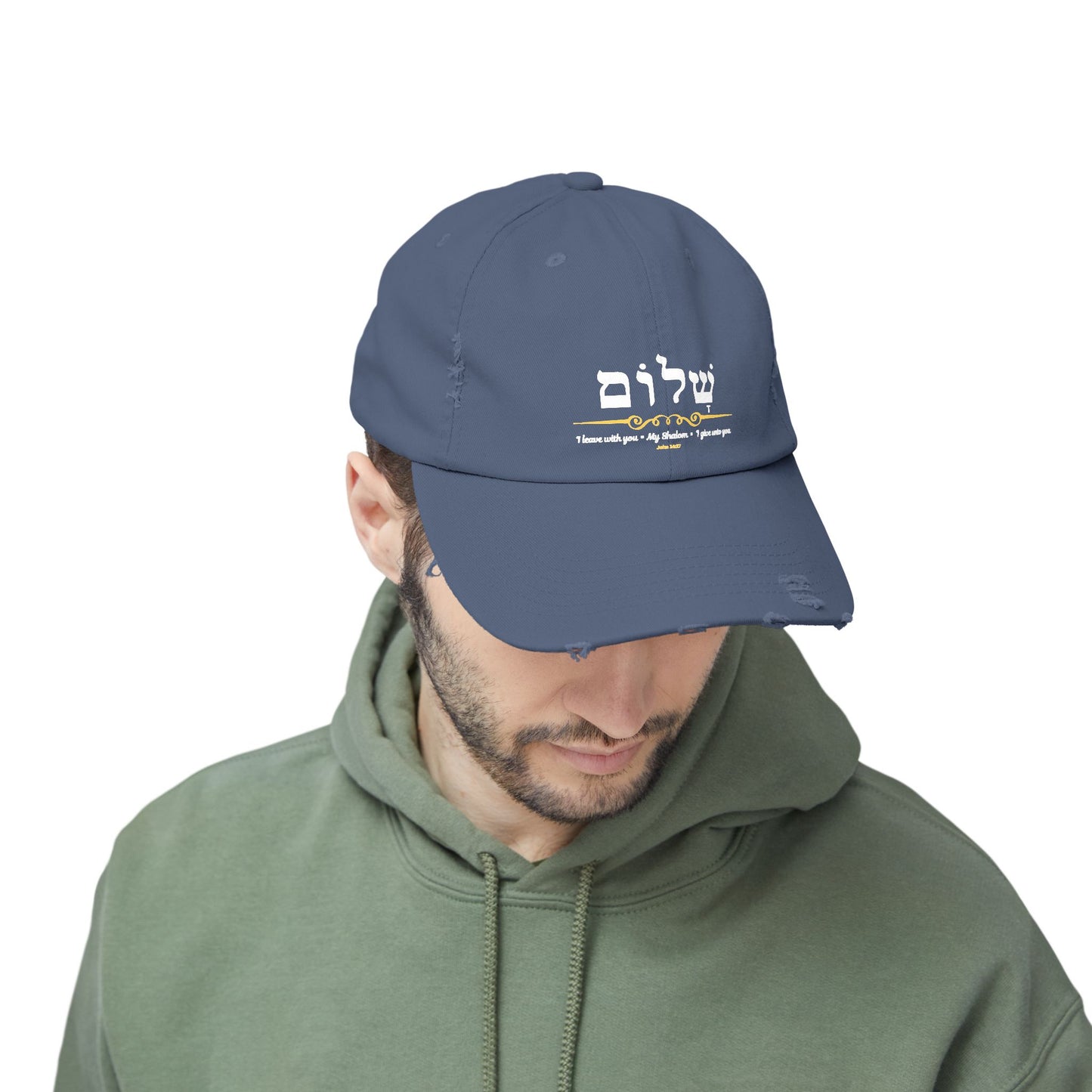 Shalom Peace in Hebrew, Christian Gifts, Bible Verse Cap, Yeshua cap