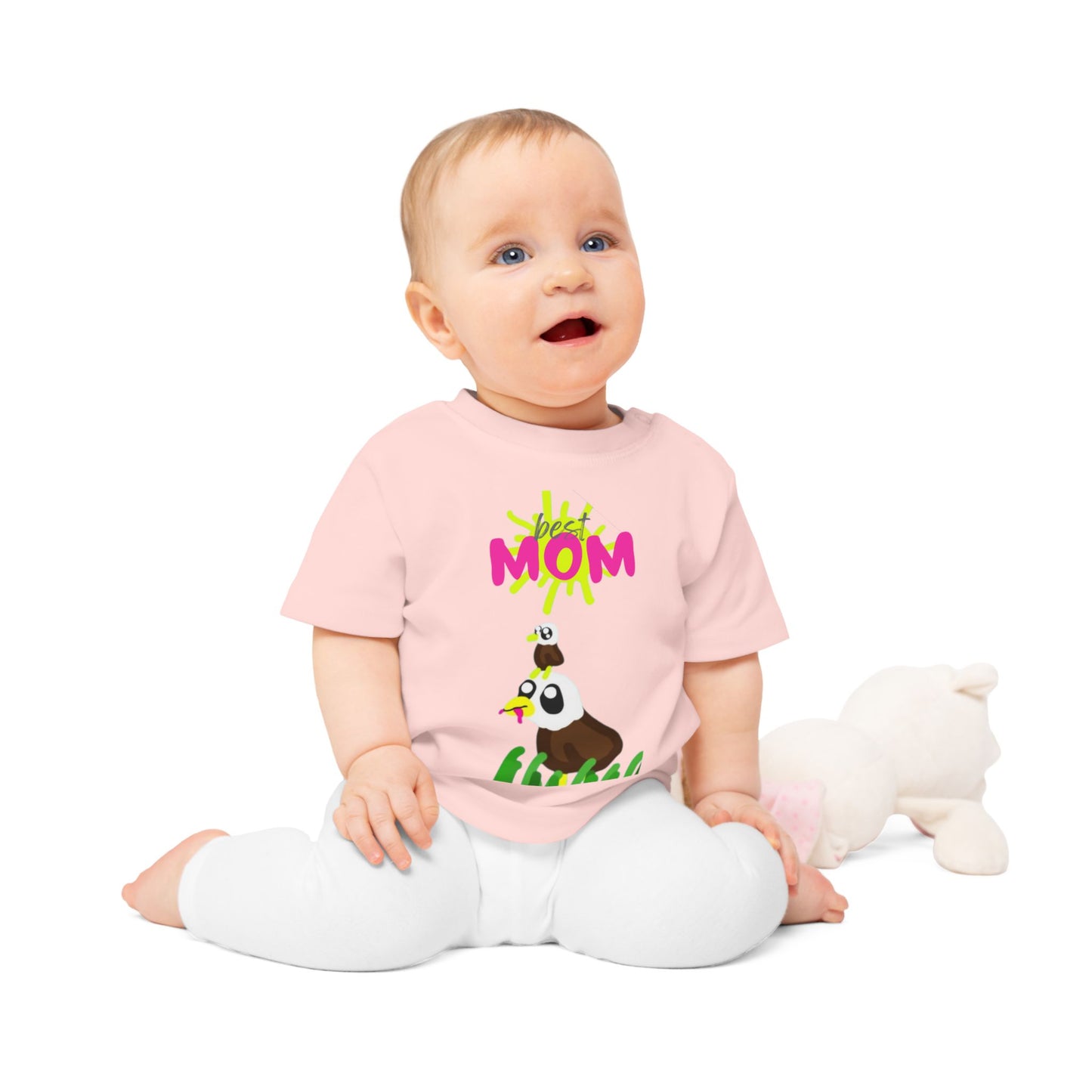 100% certified organic, Cute Baby T-Shirt 'Best MOM' Gift for New Moms, Baby Shower Present, Toddler Shirt