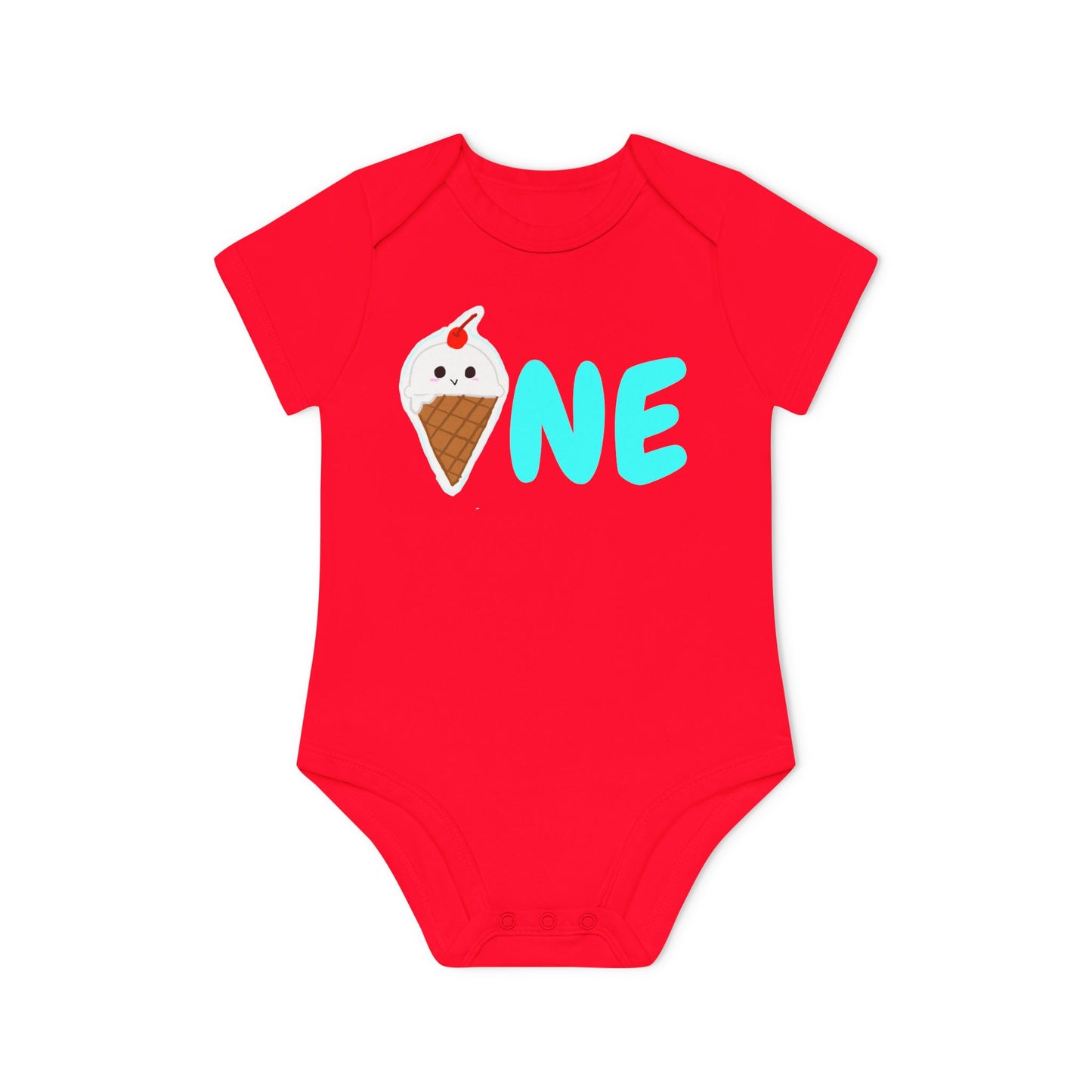 Baby Organic Bodysuit, Ice Cream Birthday Gift, Toddler Tee One Ice Cream, First Bday Shirt