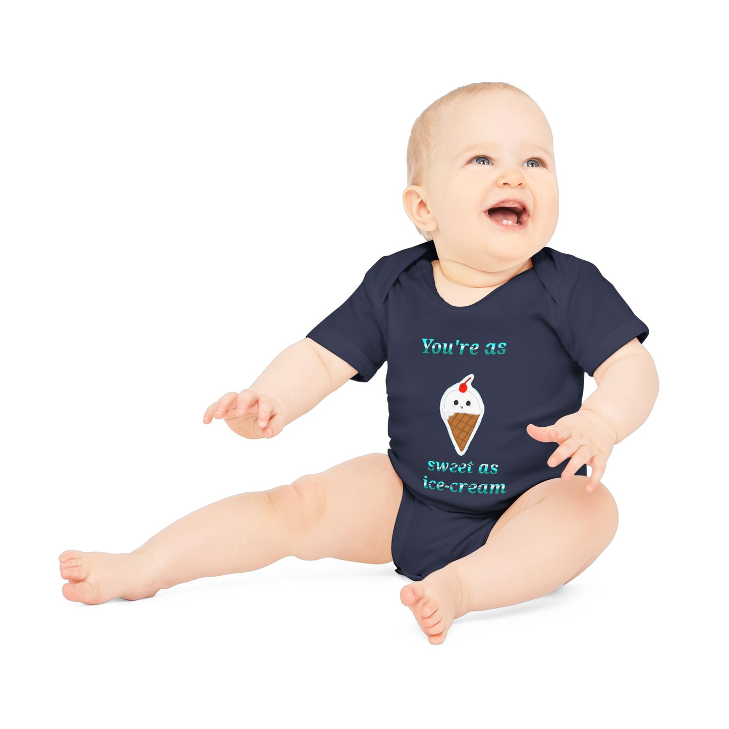 Baby Bodysuit, Ice Cream Birthday Shirt, Sweet Ice Cream Lover Gift for Kids, Organic Short Sleeve Bodysuit