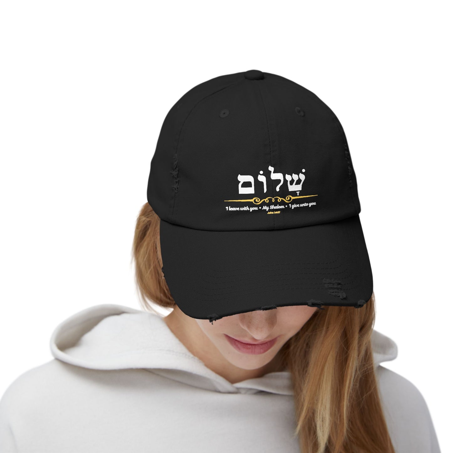 Shalom Peace in Hebrew, Christian Gifts, Bible Verse Cap, Yeshua cap