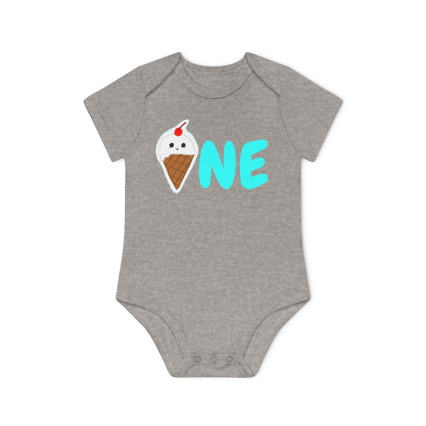 Baby Organic Bodysuit, Ice Cream Birthday Gift, Toddler Tee One Ice Cream, First Bday Shirt