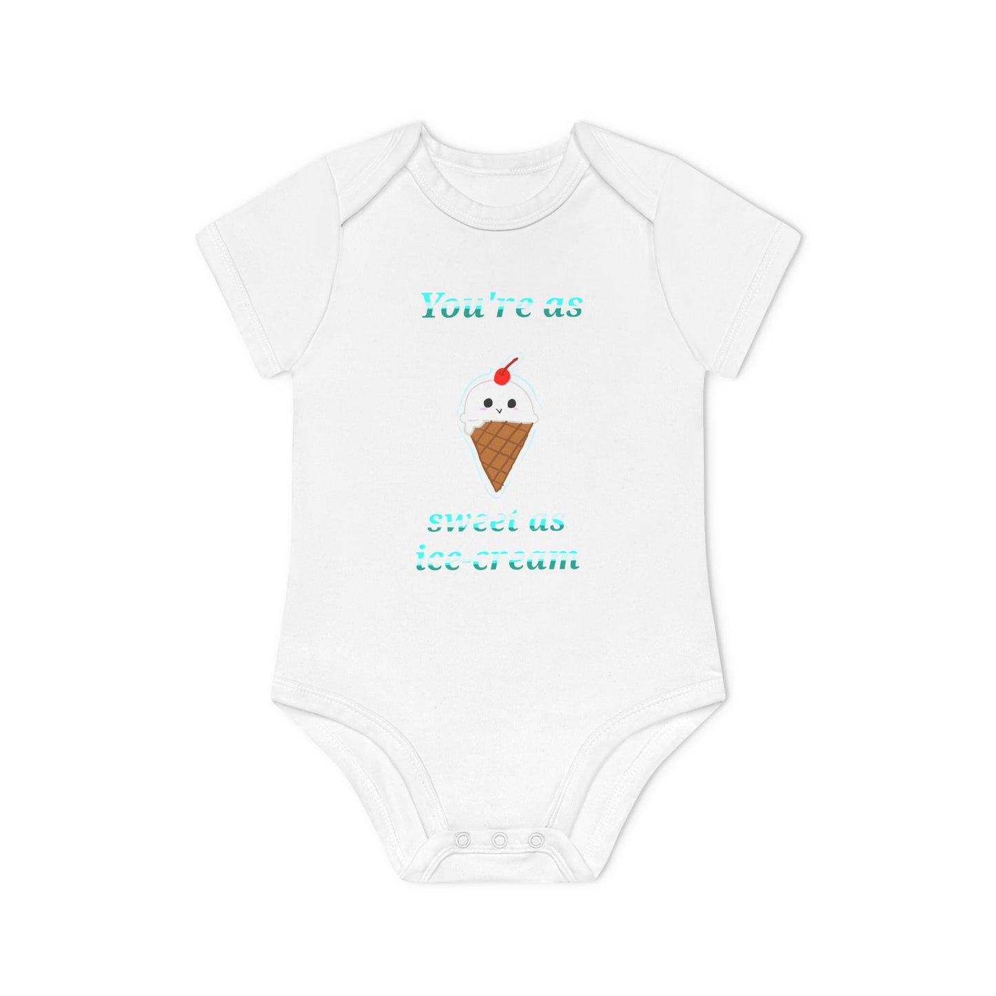 Baby Bodysuit, Ice Cream Birthday Shirt, Sweet Ice Cream Lover Gift for Kids, Organic Short Sleeve Bodysuit