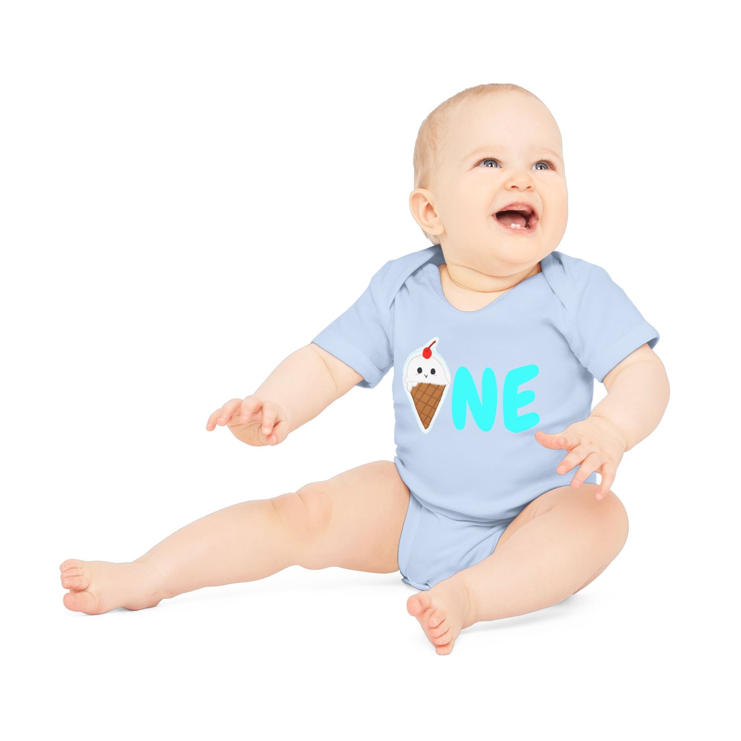 Baby Organic Bodysuit, Ice Cream Birthday Gift, Toddler Tee One Ice Cream, First Bday Shirt