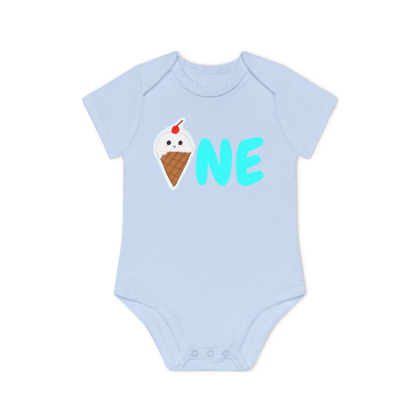 Baby Organic Bodysuit, Ice Cream Birthday Gift, Toddler Tee One Ice Cream, First Bday Shirt
