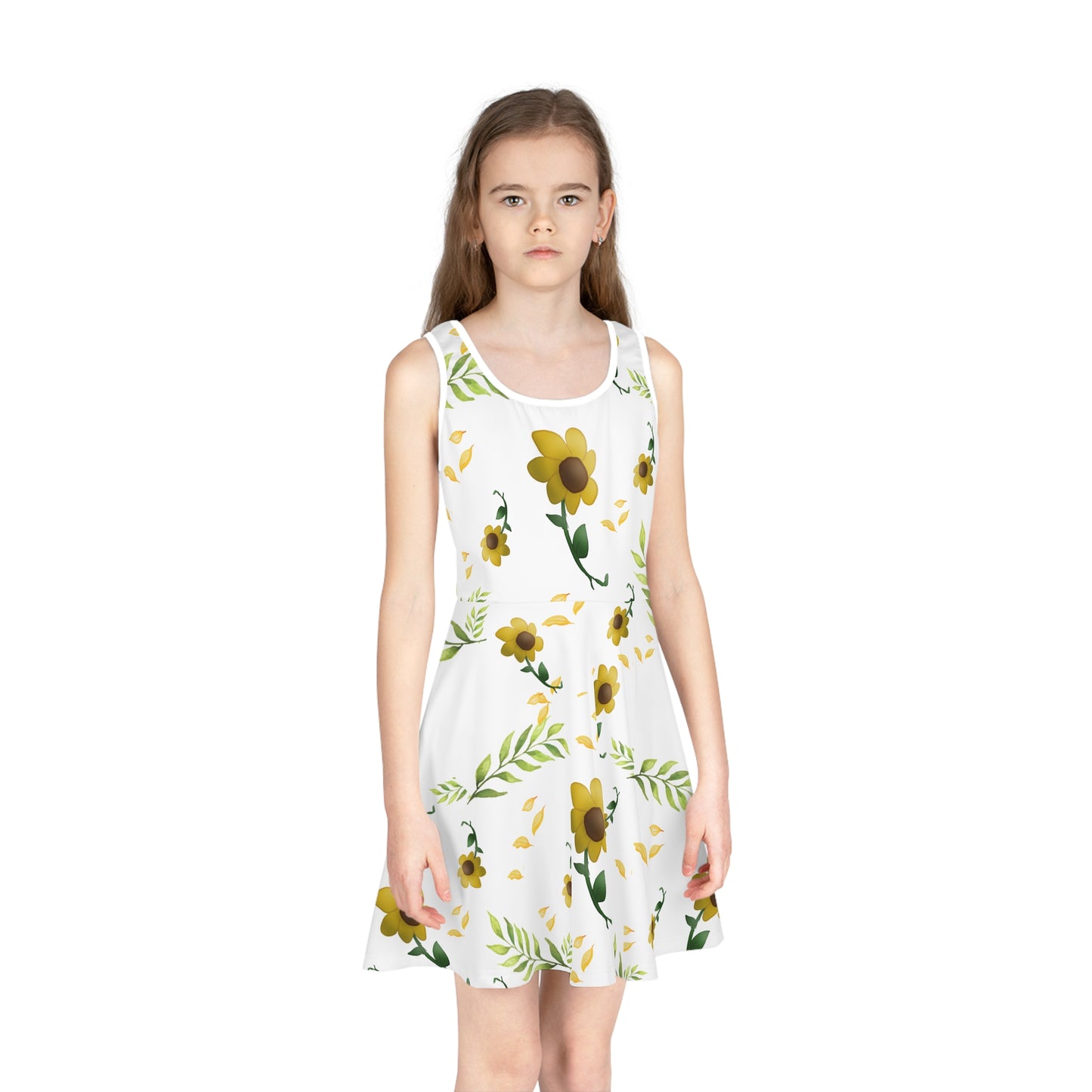 Girls' Sleeveless Sunflower dress