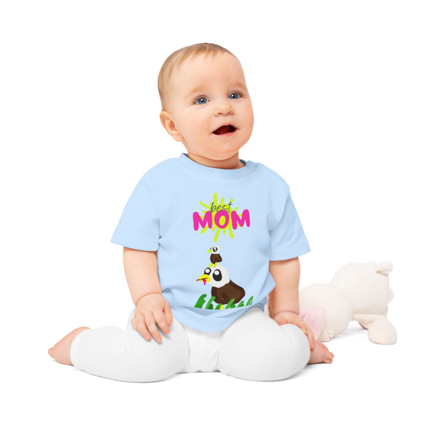 100% certified organic, Cute Baby T-Shirt 'Best MOM' Gift for New Moms, Baby Shower Present, Toddler Shirt