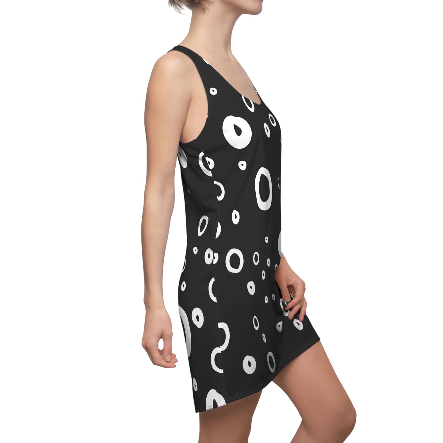 Skater Dress, Black and White Polka Dot, Summer Casual Outfit, Woman's Clothing, summer dress
