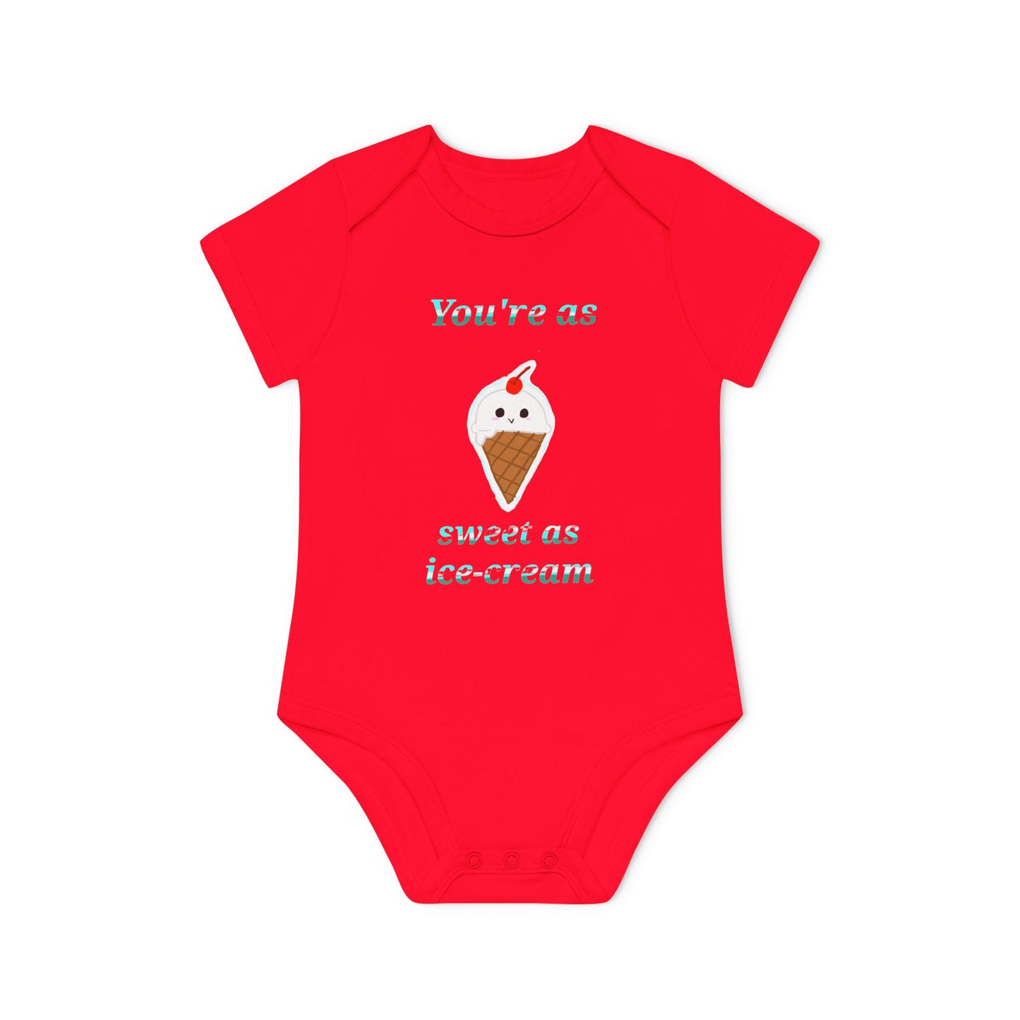 Baby Bodysuit, Ice Cream Birthday Shirt, Sweet Ice Cream Lover Gift for Kids, Organic Short Sleeve Bodysuit