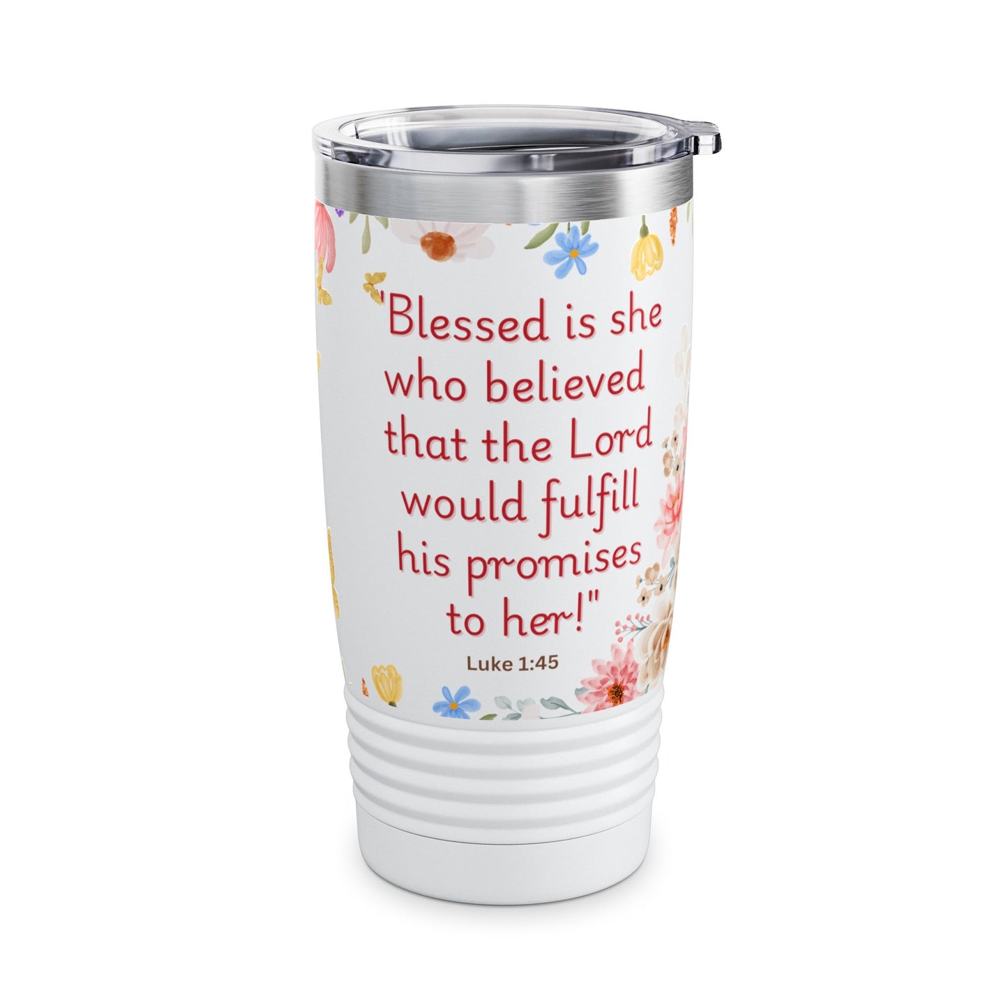 Faith Christian Bible Verse 20oz Tumbler with Wildflower, Birthday gift, gifts for mom