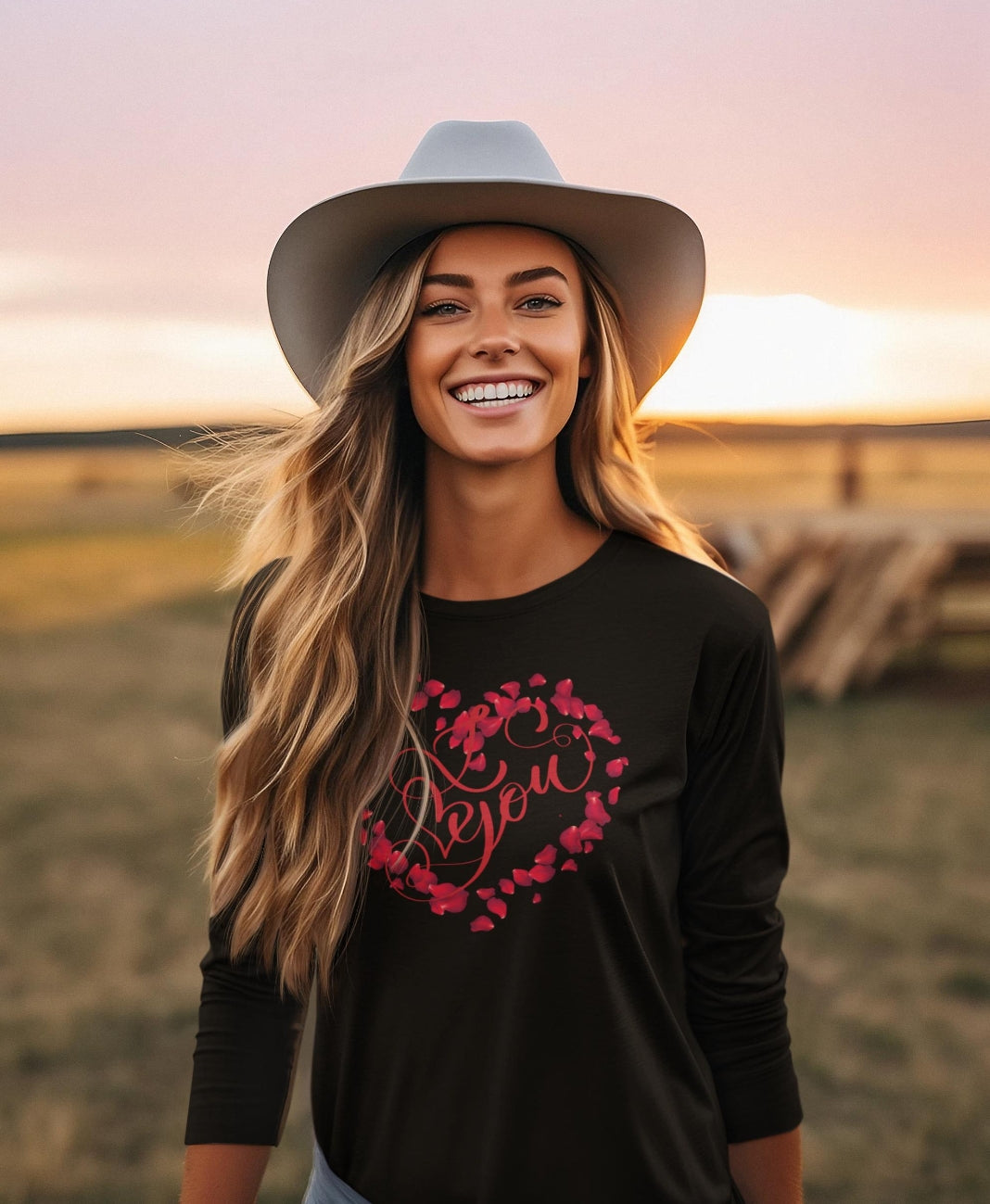 Organic Long Sleeve Tee, love tee, gift for her, 100% organic clothing