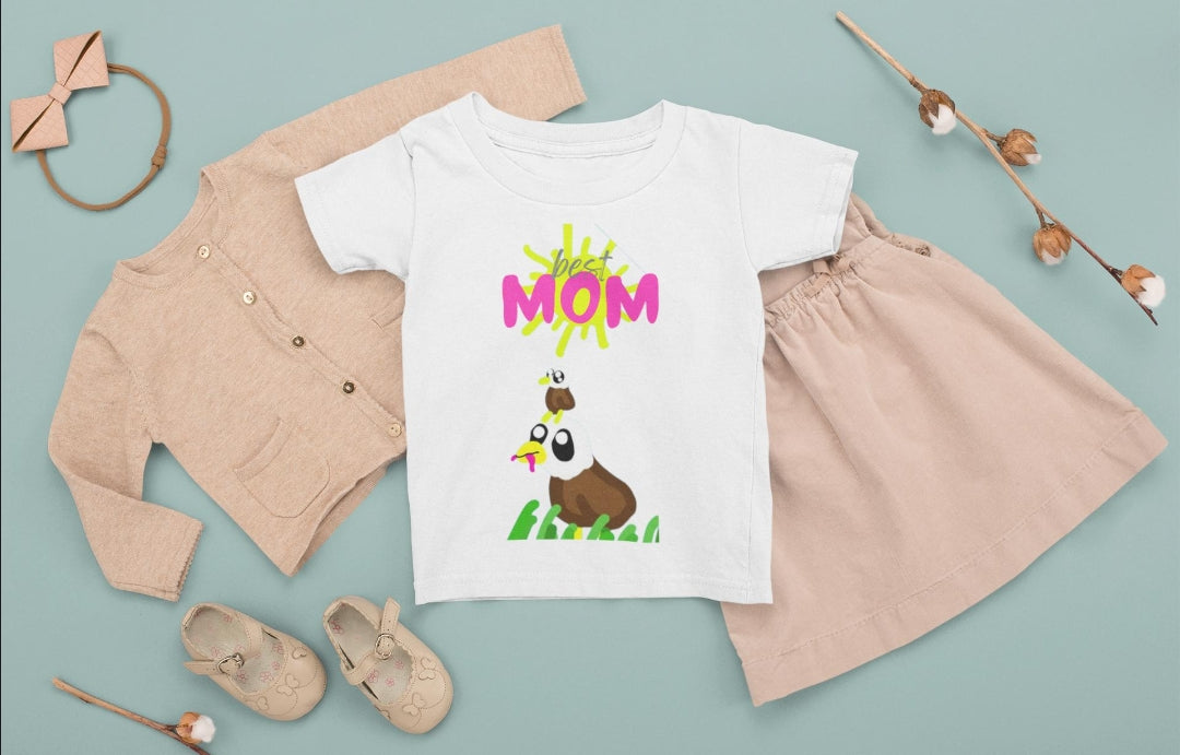 100% certified organic, Cute Baby T-Shirt 'Best MOM' Gift for New Moms, Baby Shower Present, Toddler Shirt