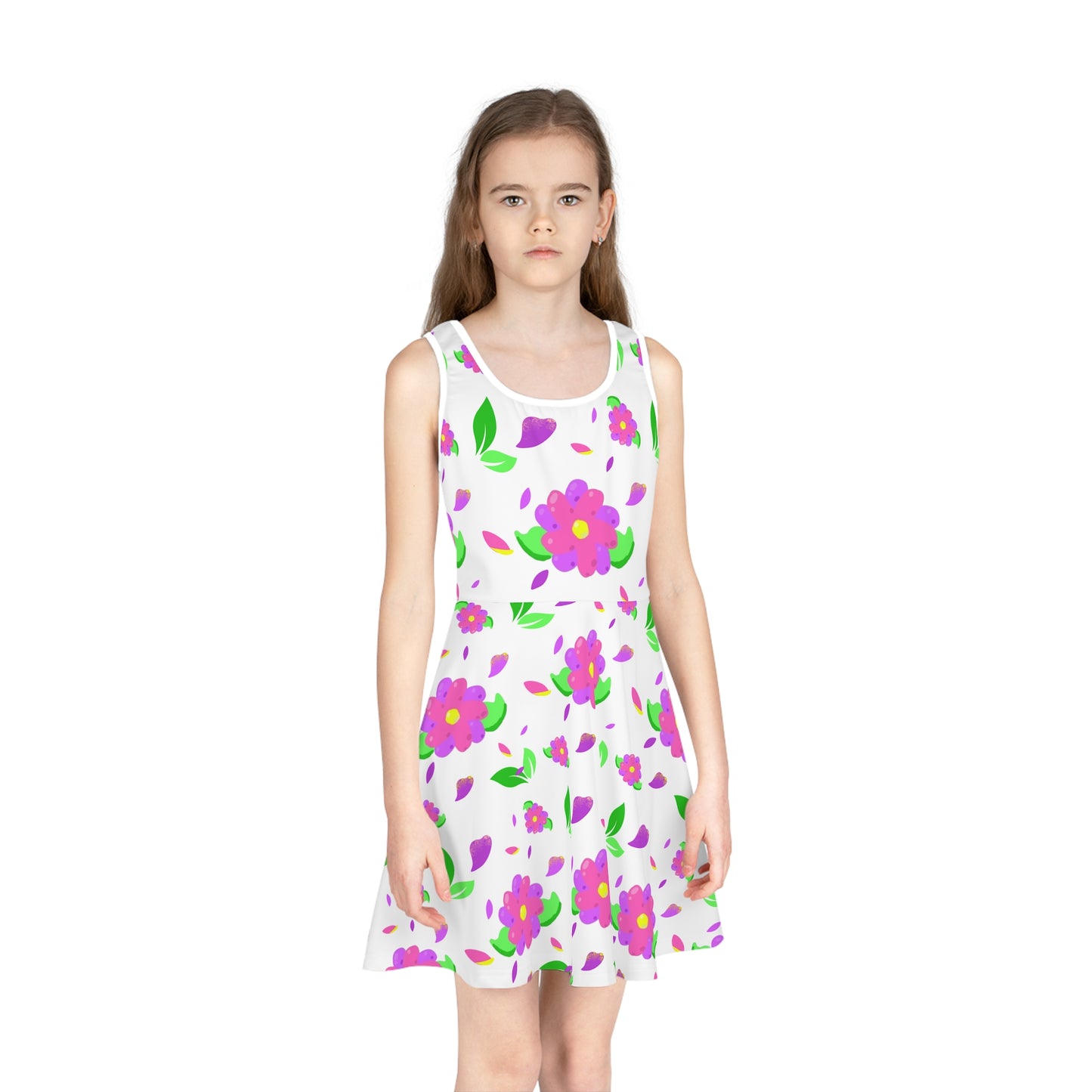 Girls' Sleeveless Sundress flower  design