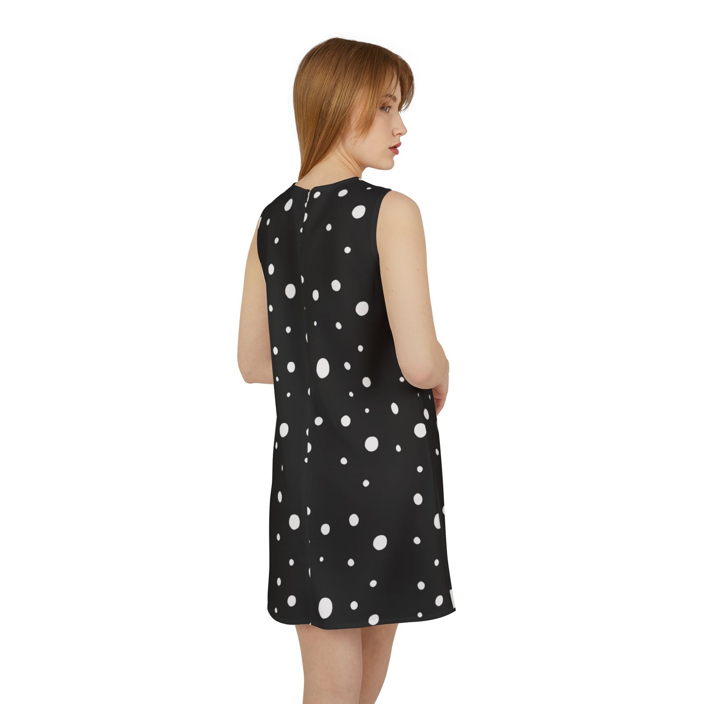 Sleeveless cute polka dot Dress