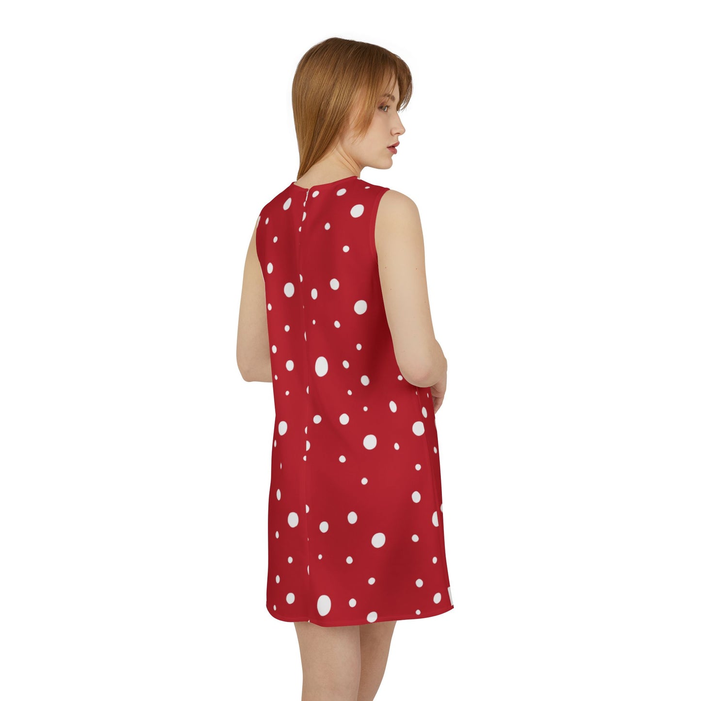 Sleeveless cute polka dot Dress