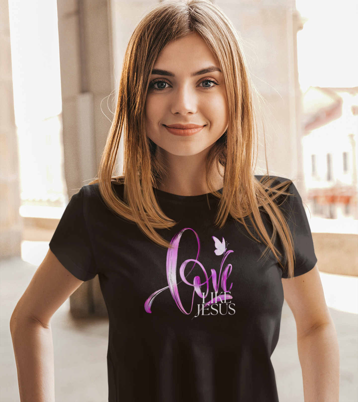 Love like Jesus shirt, Religious Women's T-Shirt,  Christian Gifts for Her, Organic Tee