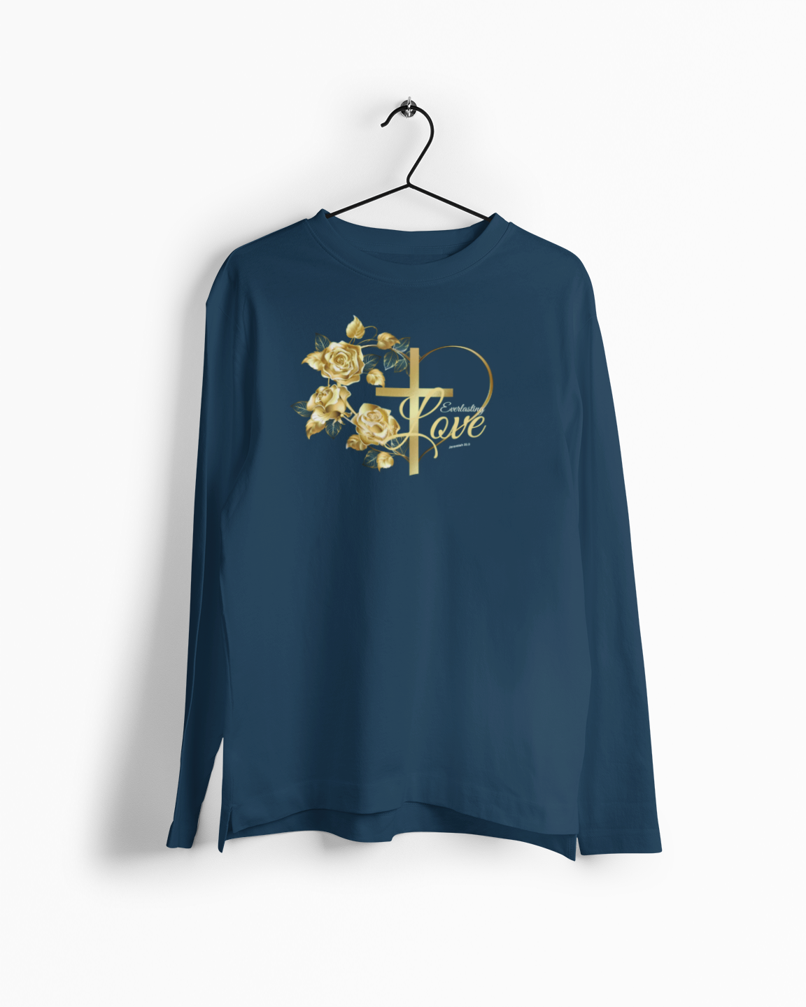 Organic Long Sleeve Tee, everlasting and unfailing love, gift for her, faith long sleeve tee, faith sweater