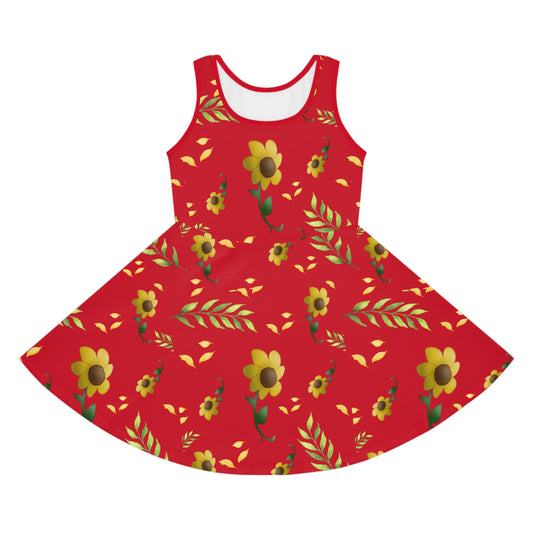 Girls' Sleeveless Sunflower dress