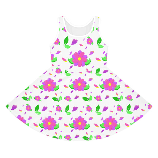 Girls' Sleeveless Sundress flower  design