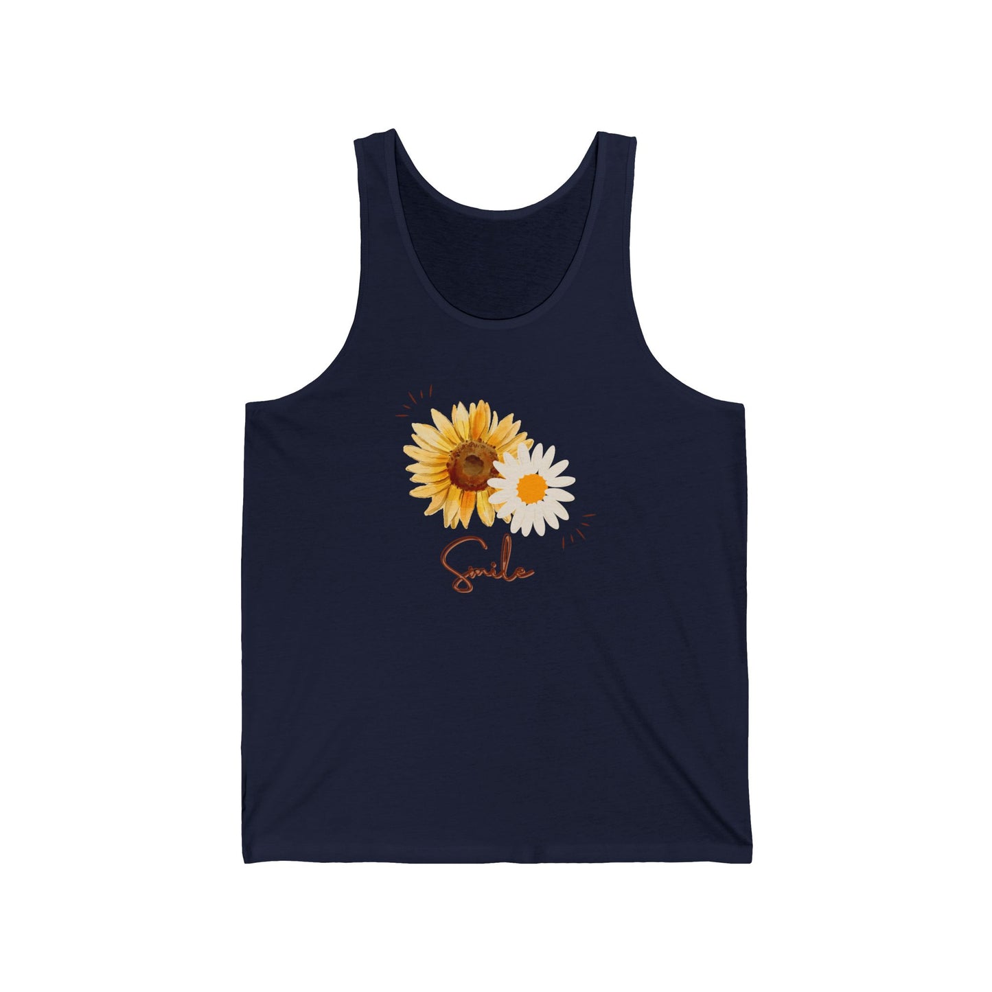 Sunflower Jersey Tank, smile inspirational top, gift for her
