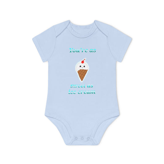 Baby Bodysuit, Ice Cream Birthday Shirt, Sweet Ice Cream Lover Gift for Kids, Organic Short Sleeve Bodysuit