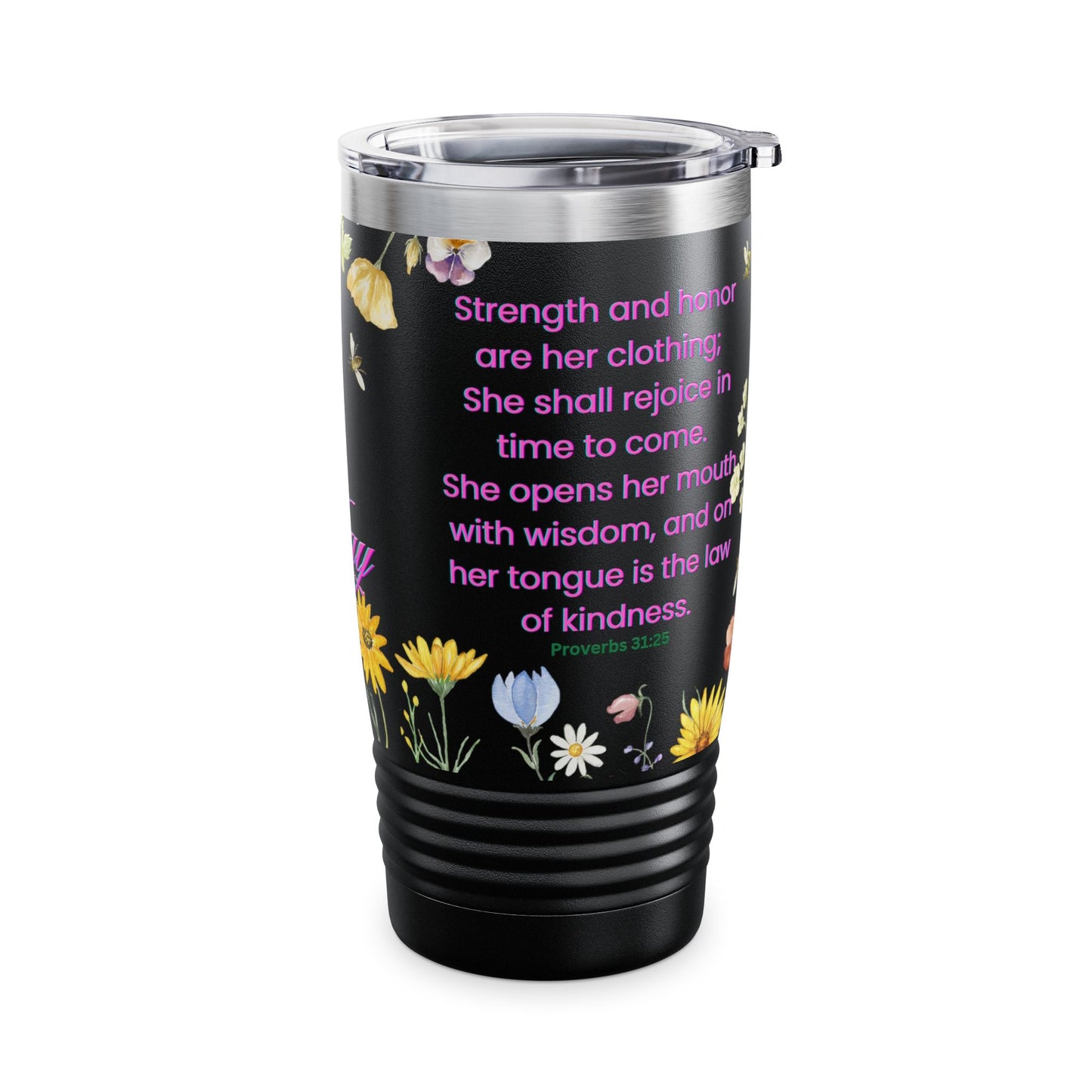 Faith Christian Bible Verse 20oz Tumbler with Wildflowers, Mothers Day Gift for Her, Custom Christian Birthday gift, gifts for mom