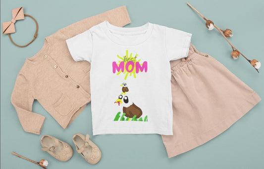 100% certified organic, Cute Baby T-Shirt 'Best MOM' Gift for New Moms, Baby Shower Present, Toddler Shirt